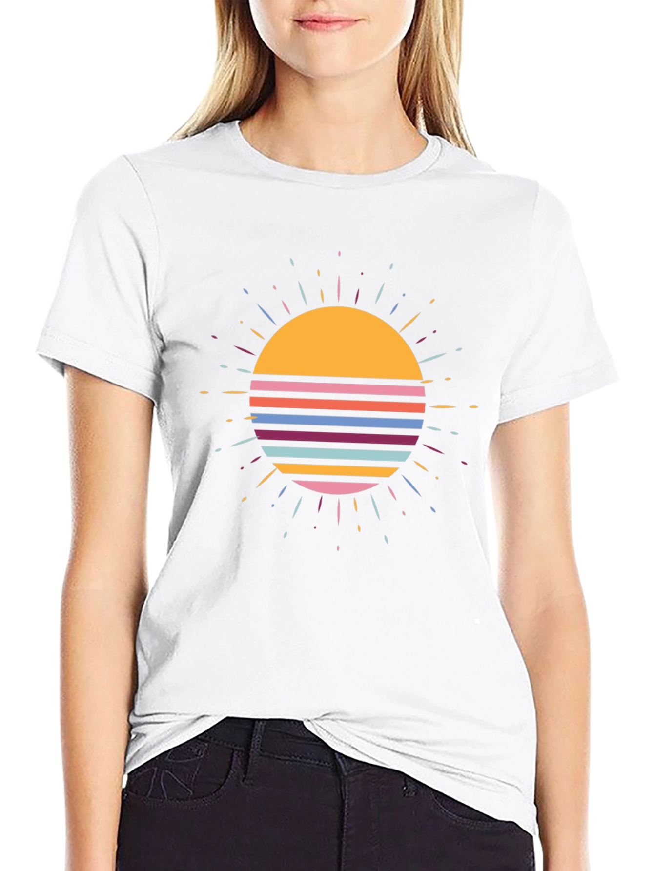 Black Retro Sunset Graphic Tee view 9
