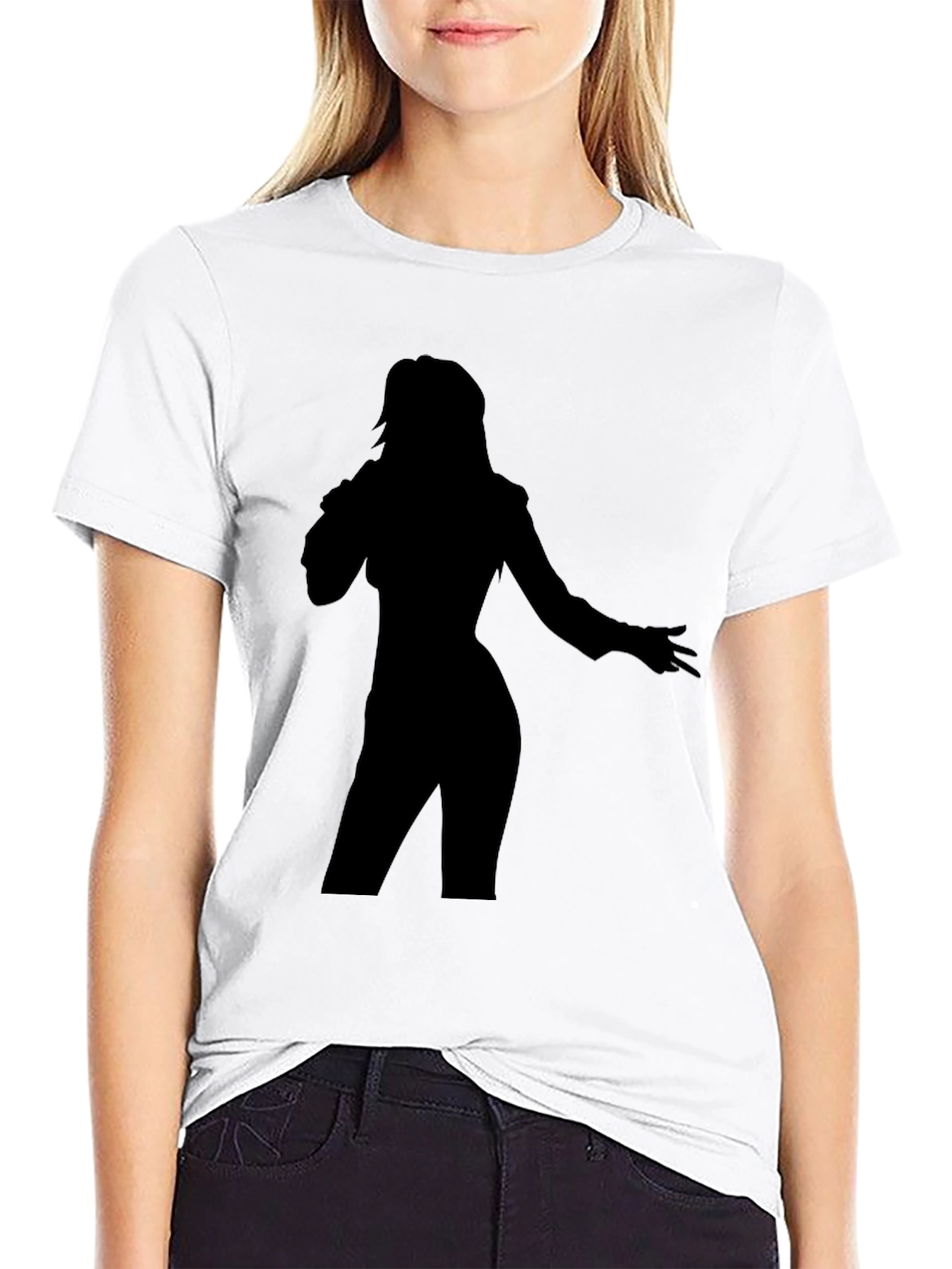 Black Silhouette Singer Graphic Tee view 9