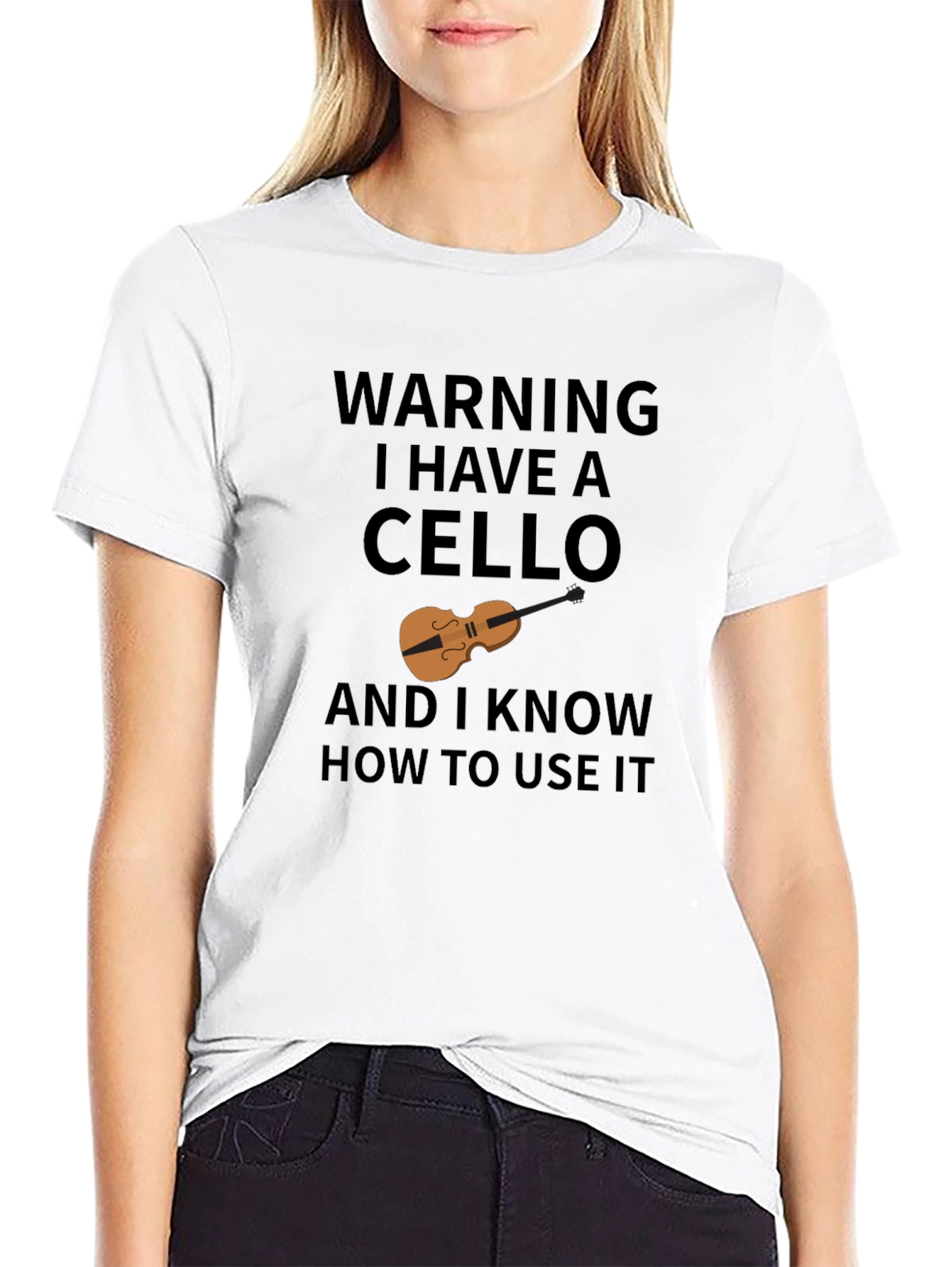 Black Warning I Have A Cello T-Shirt view 9