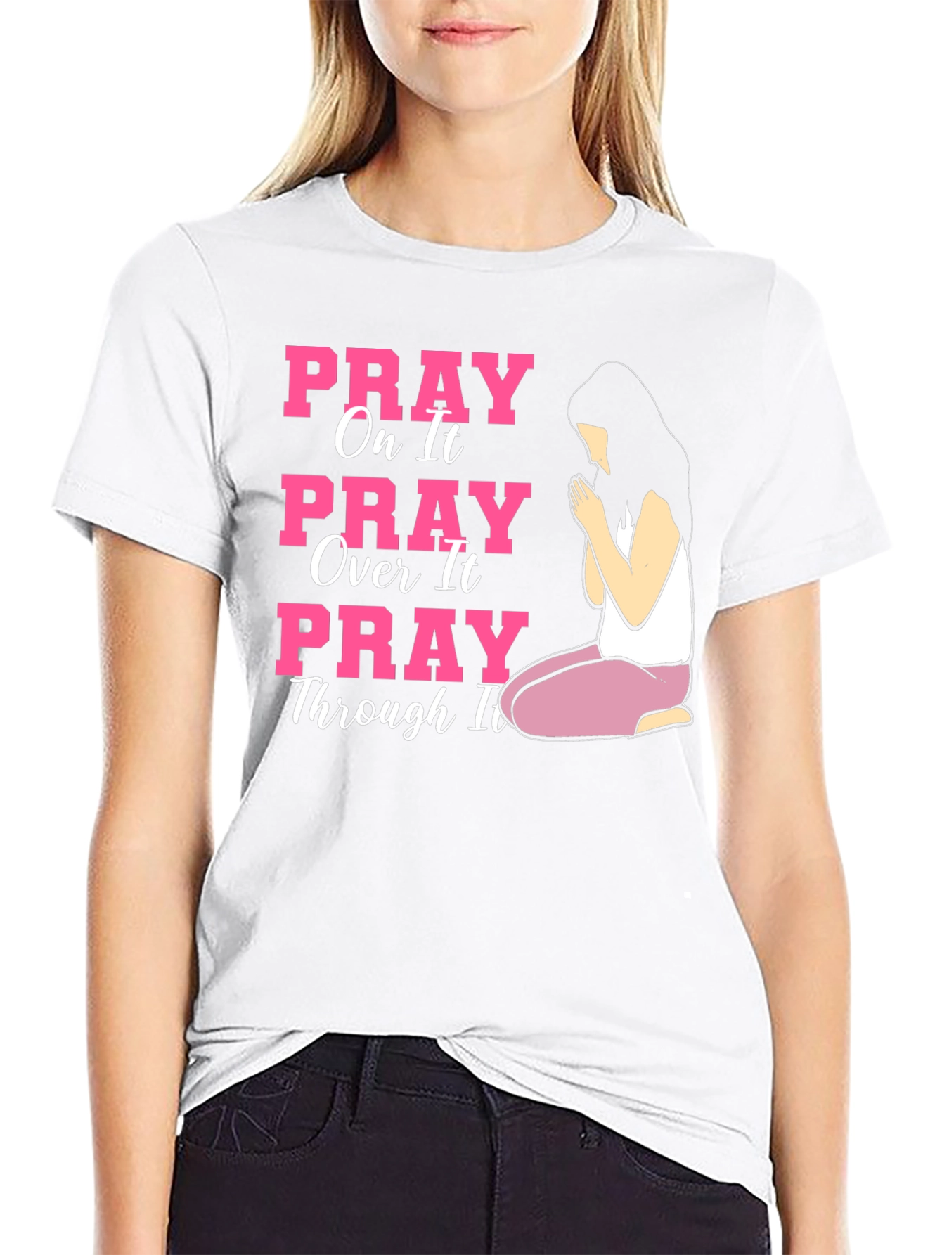 Black Pray On It Graphic Tee view 9