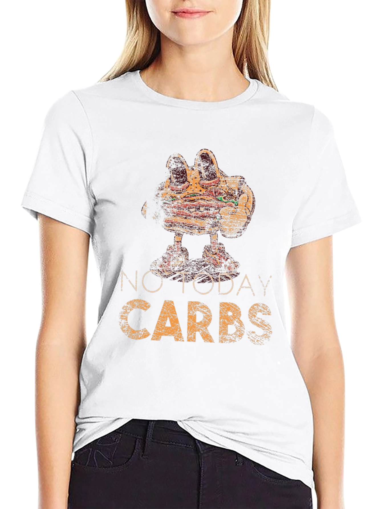 Black No Today Carbs Graphic Tee Funny Diet T-Shirt view 9