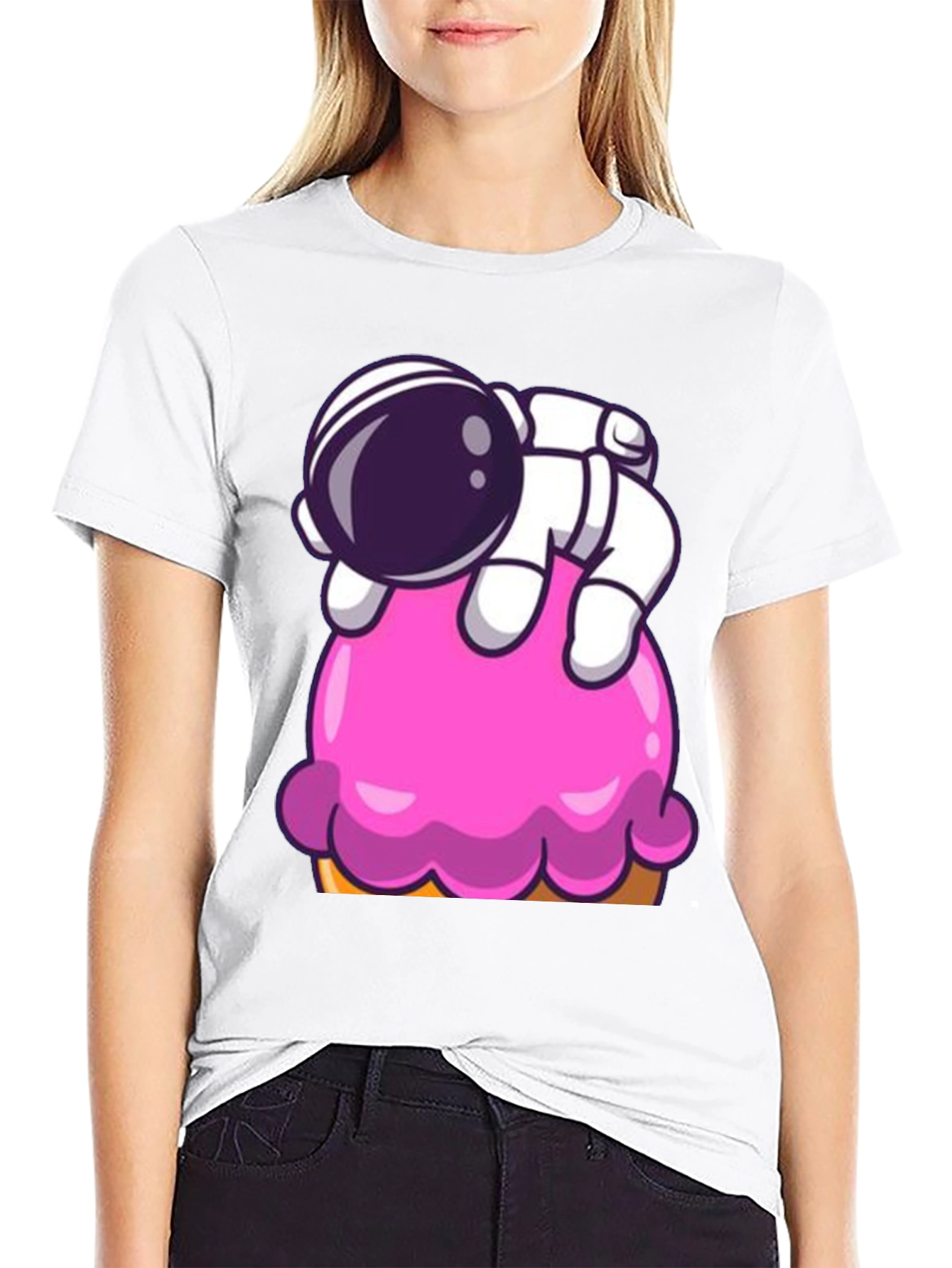 Black Astronaut Ice Cream Graphic Tee view 9