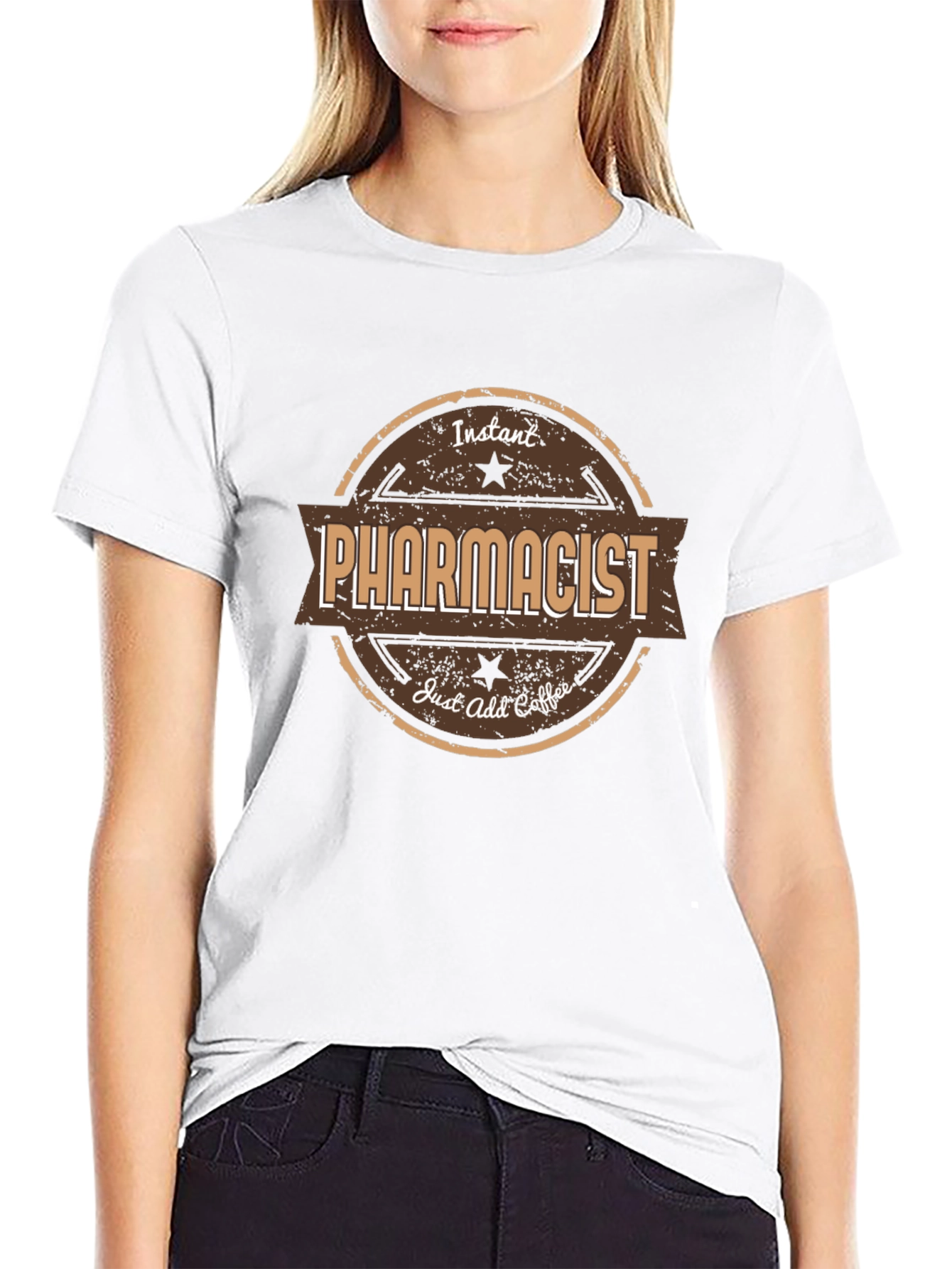 Black Instant Pharmacist Just Add Coffee T-Shirt view 9