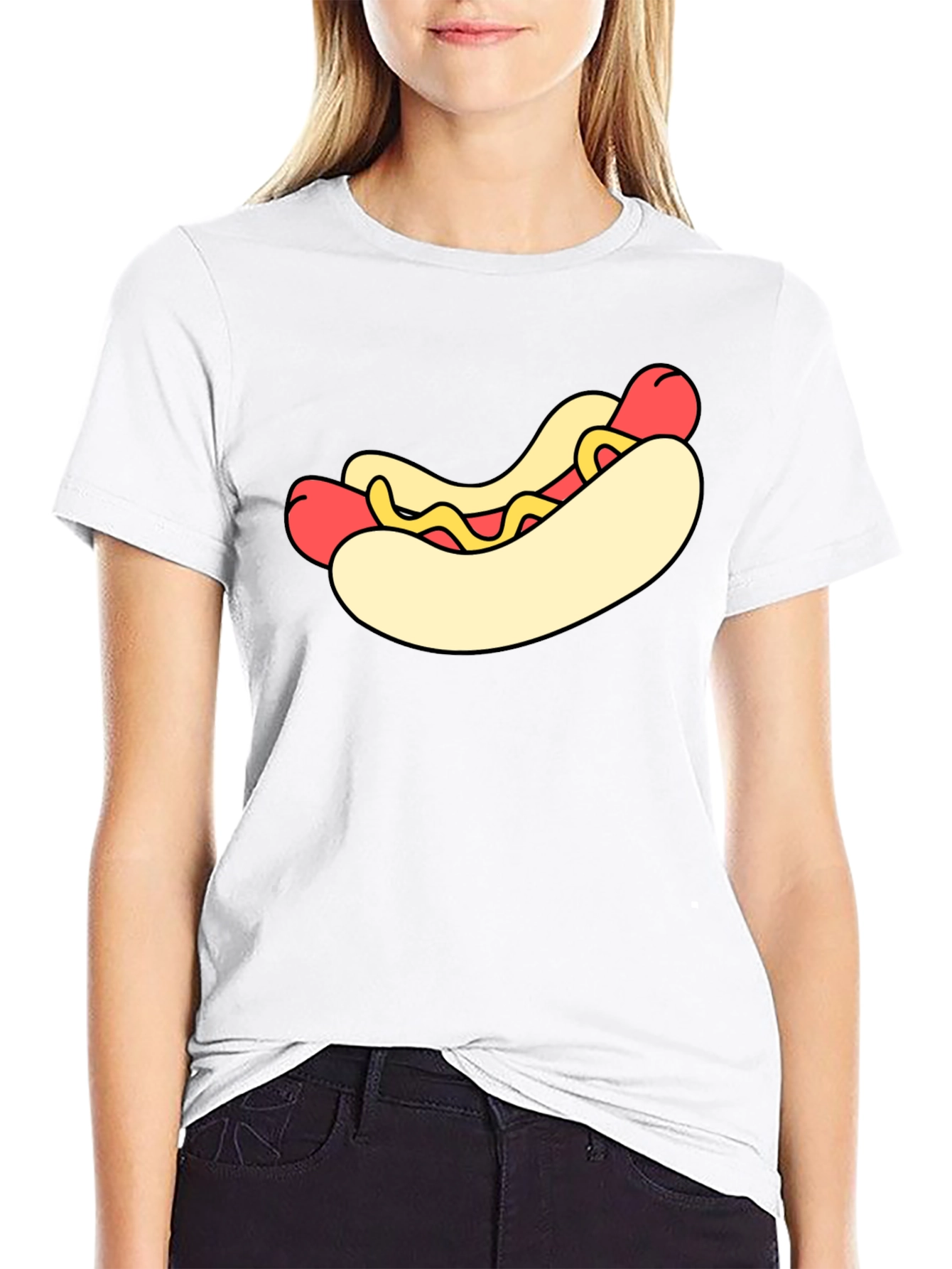 Black Hot Dog Graphic Black T-Shirt view 9
