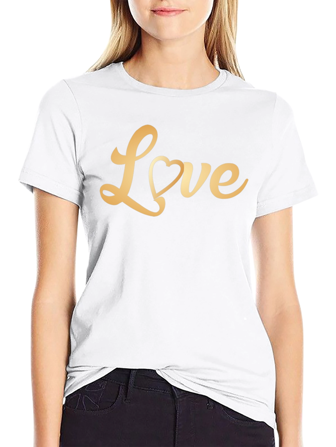 Black Love Heart Graphic Tee - Stylish Black T-Shirt view 9
