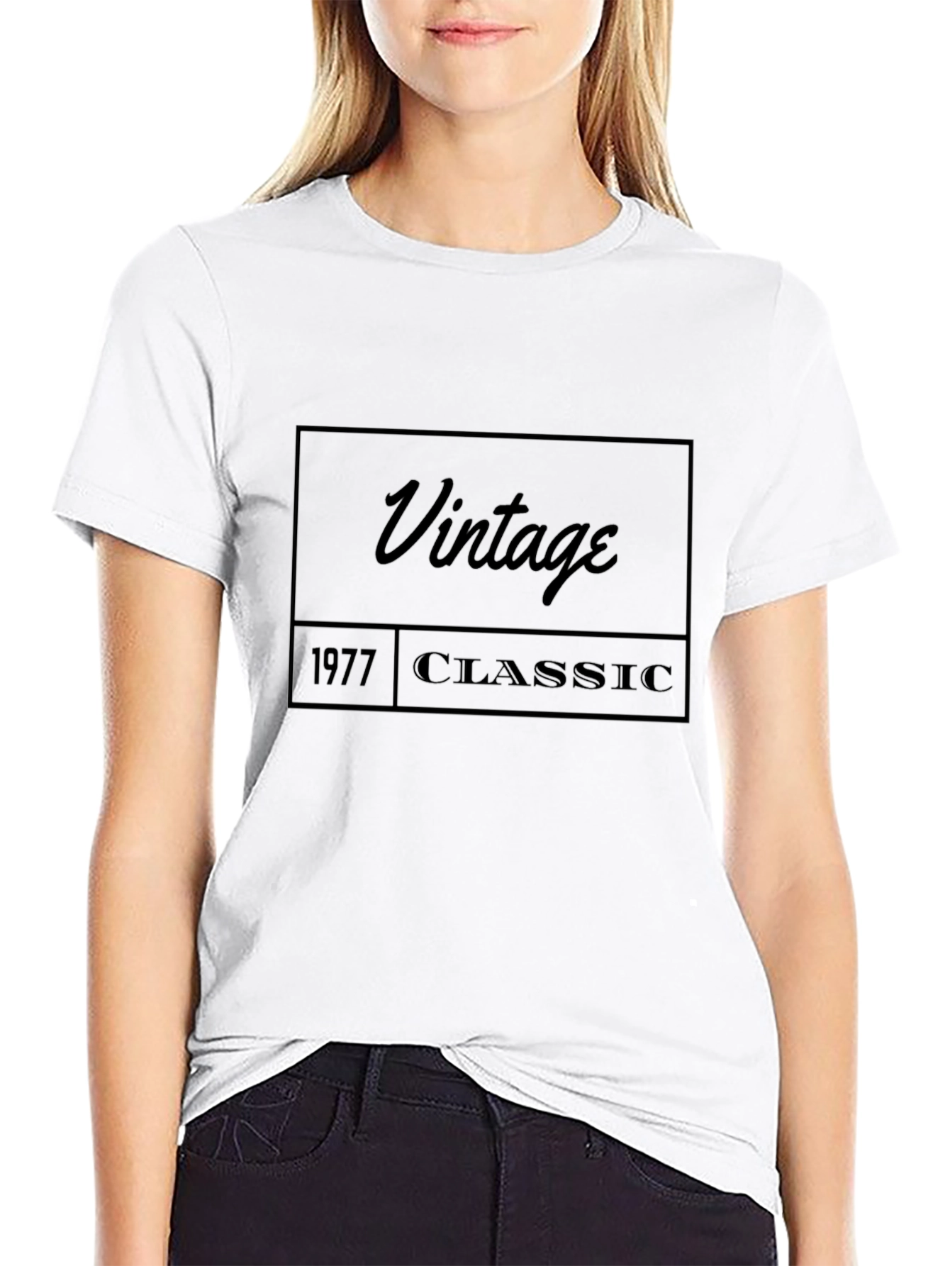 Black Vintage 1977 Classic T-Shirt view 9