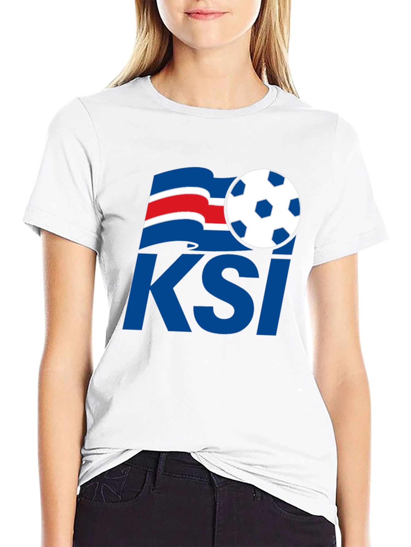 Black Iceland Soccer KSI T-Shirt - Black, Graphic Print view 9