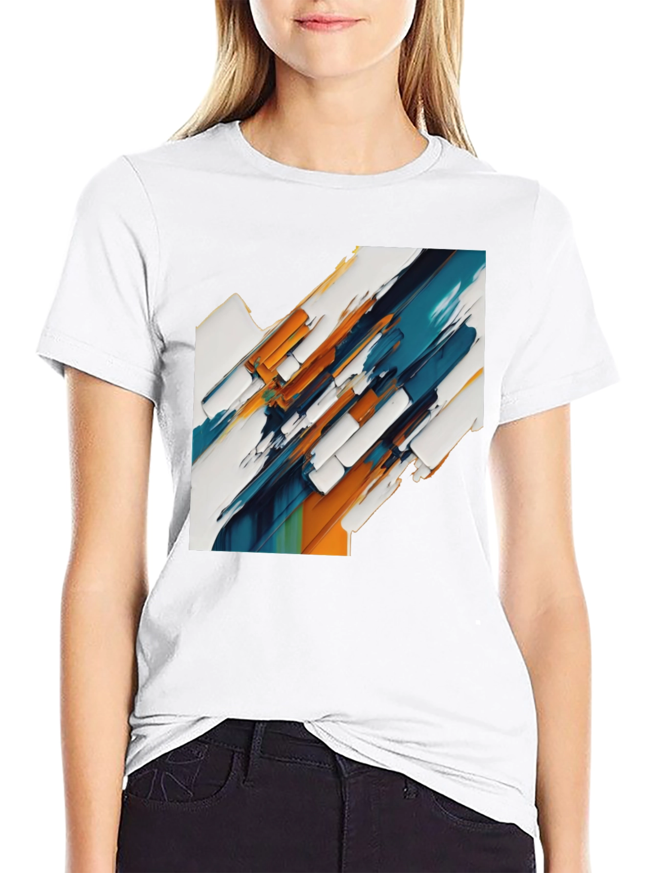 Black Abstract Art Graphic Tee - Modern Style view 9