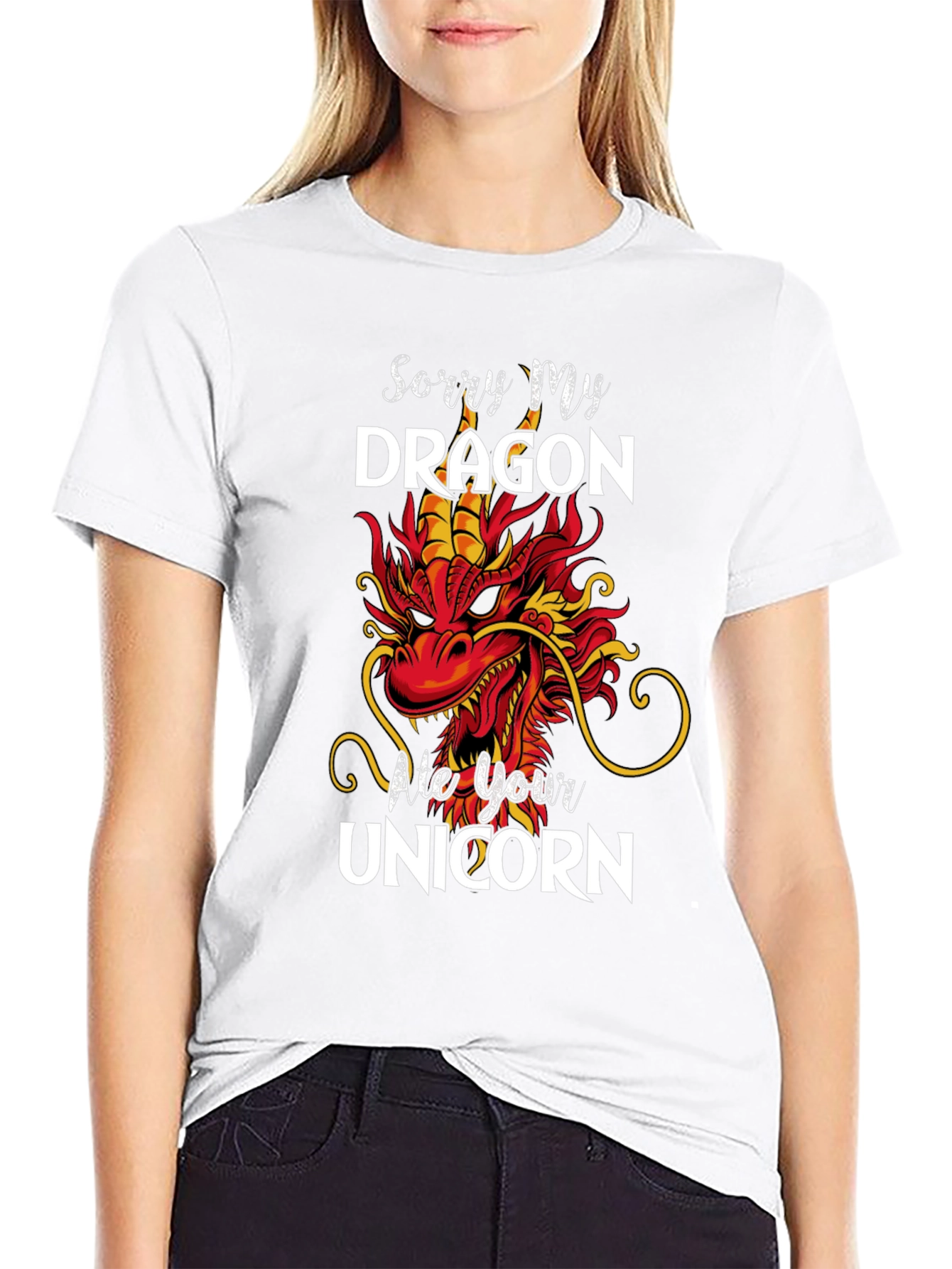 Black Sorry My Dragon Ate Your Unicorn T-Shirt view 9