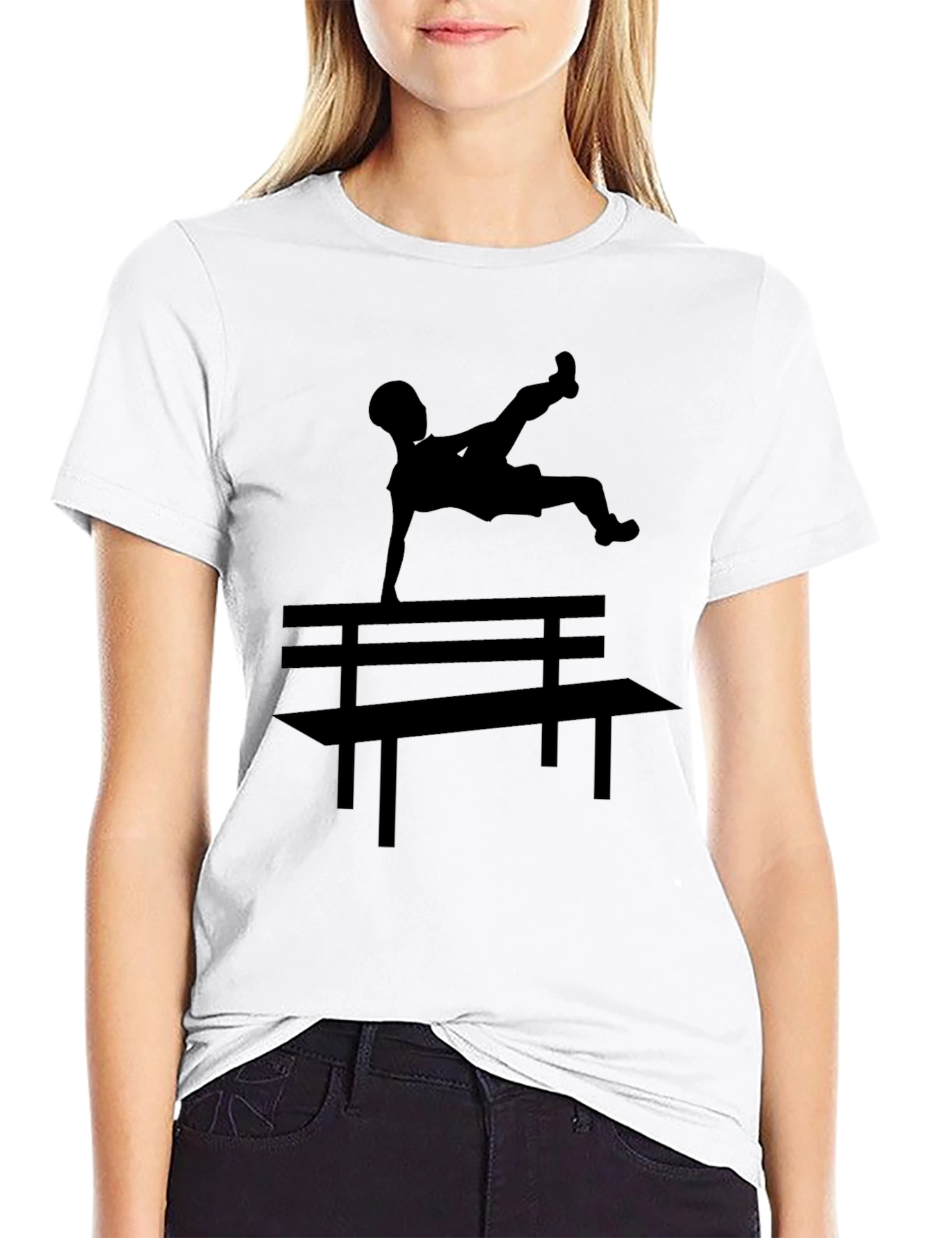 Black Parkour Silhouette Black T-Shirt view 9