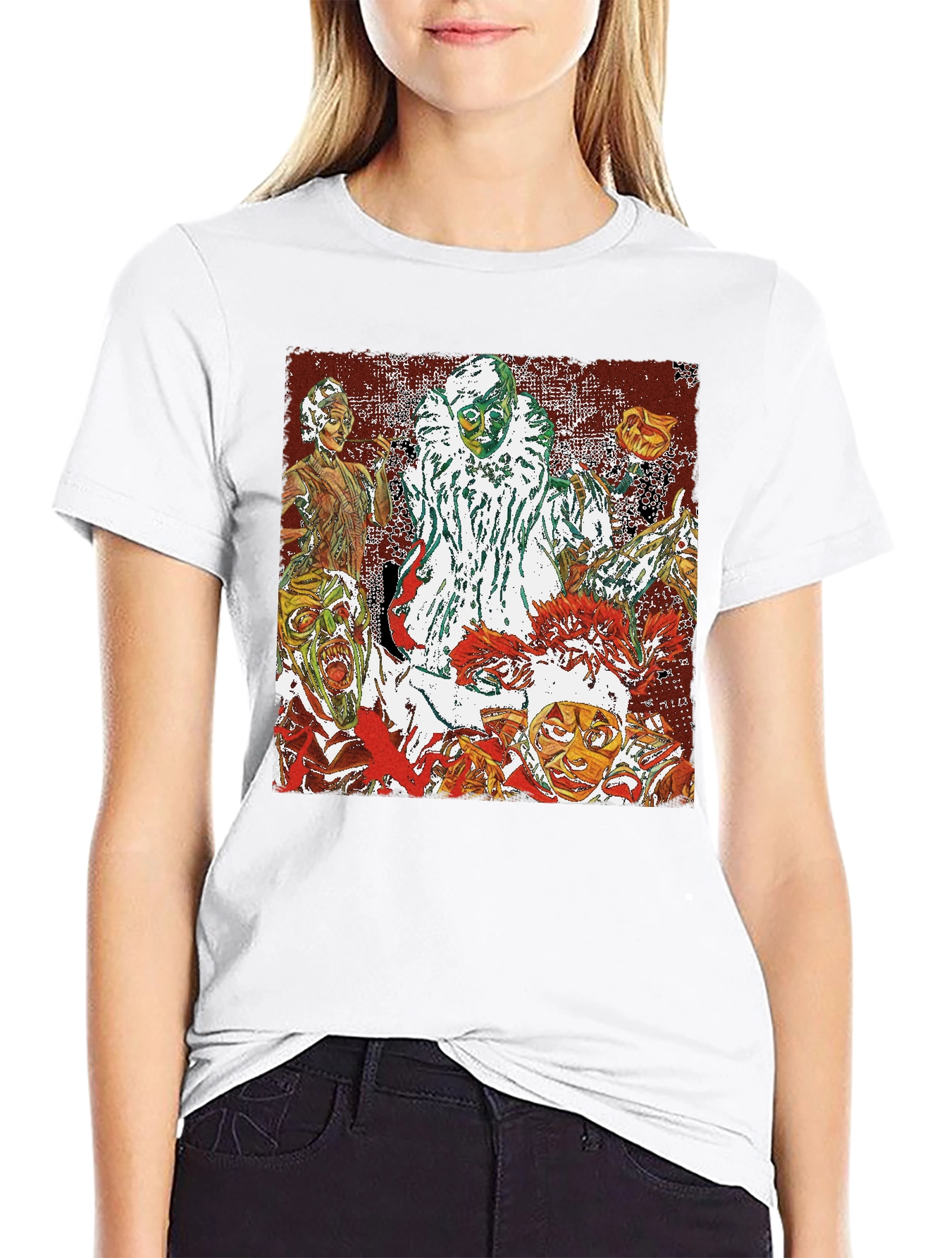 Black Creepy Clown Horror Graphic Tee - Black view 9