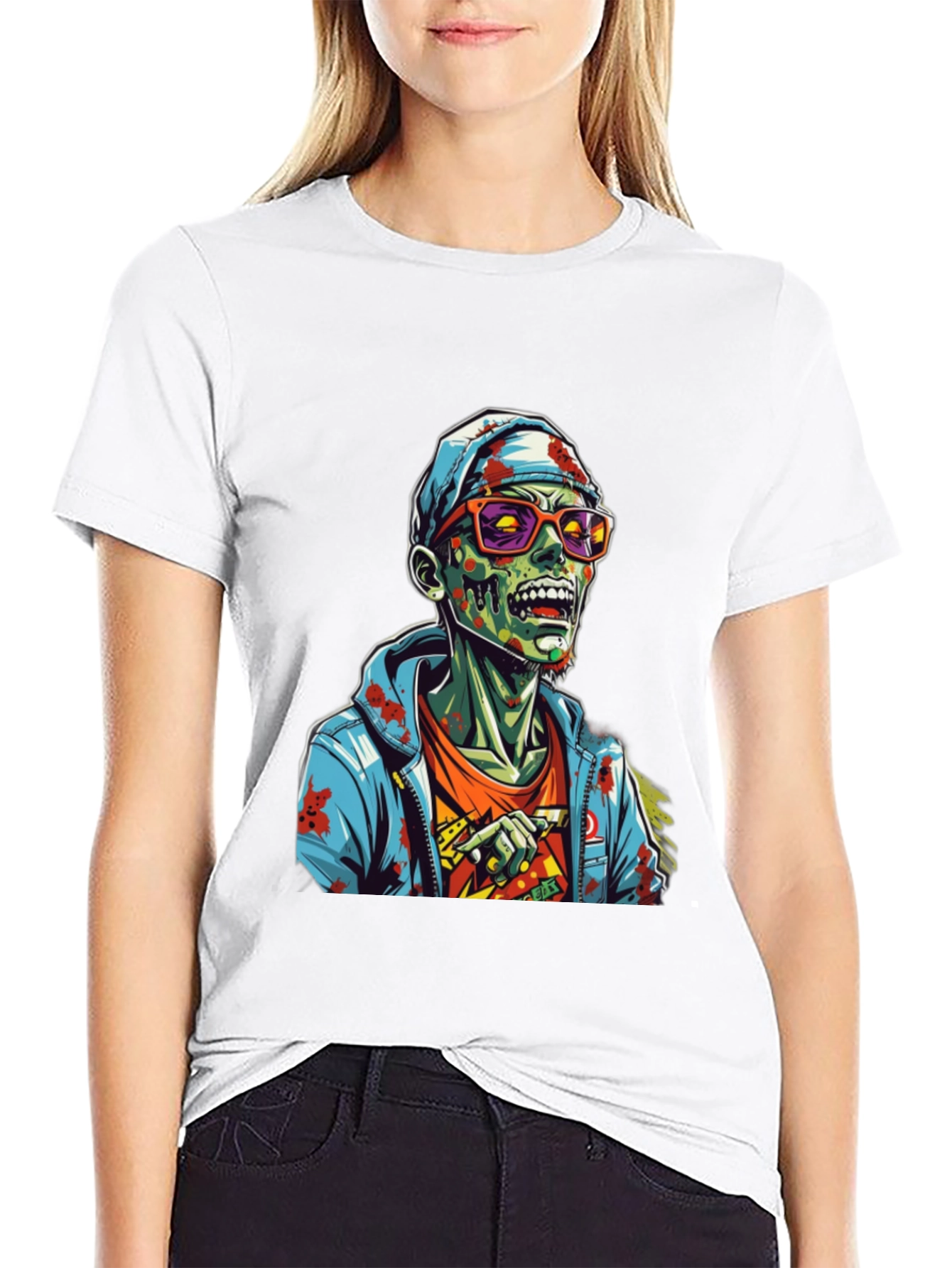 Black Zombie Graphic T-Shirt - Men's Black Tee view 9