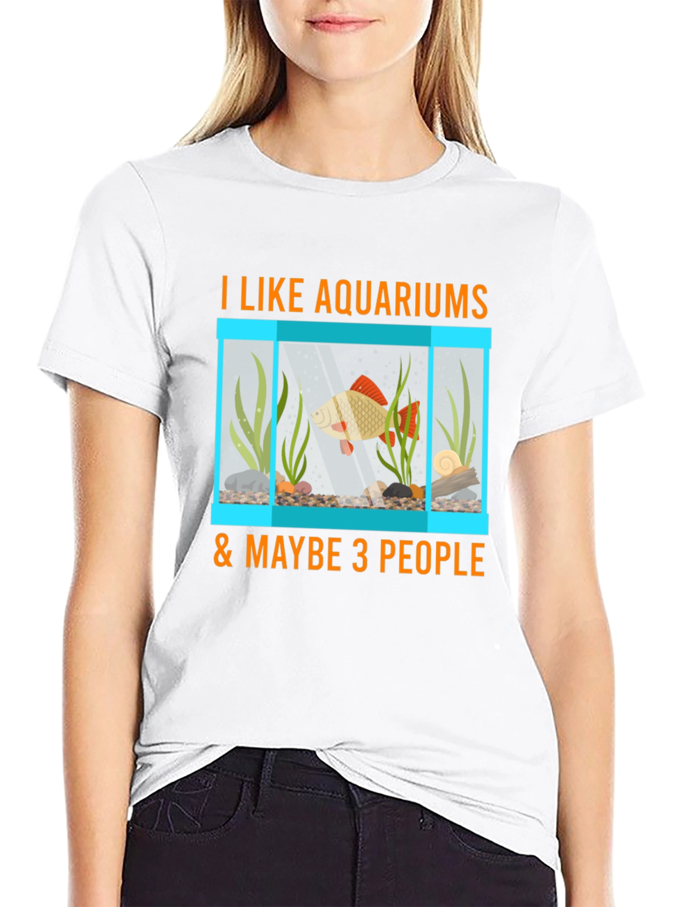 Black Aquarium Lover T-Shirt: Fish Tank & Maybe 3 People view 9