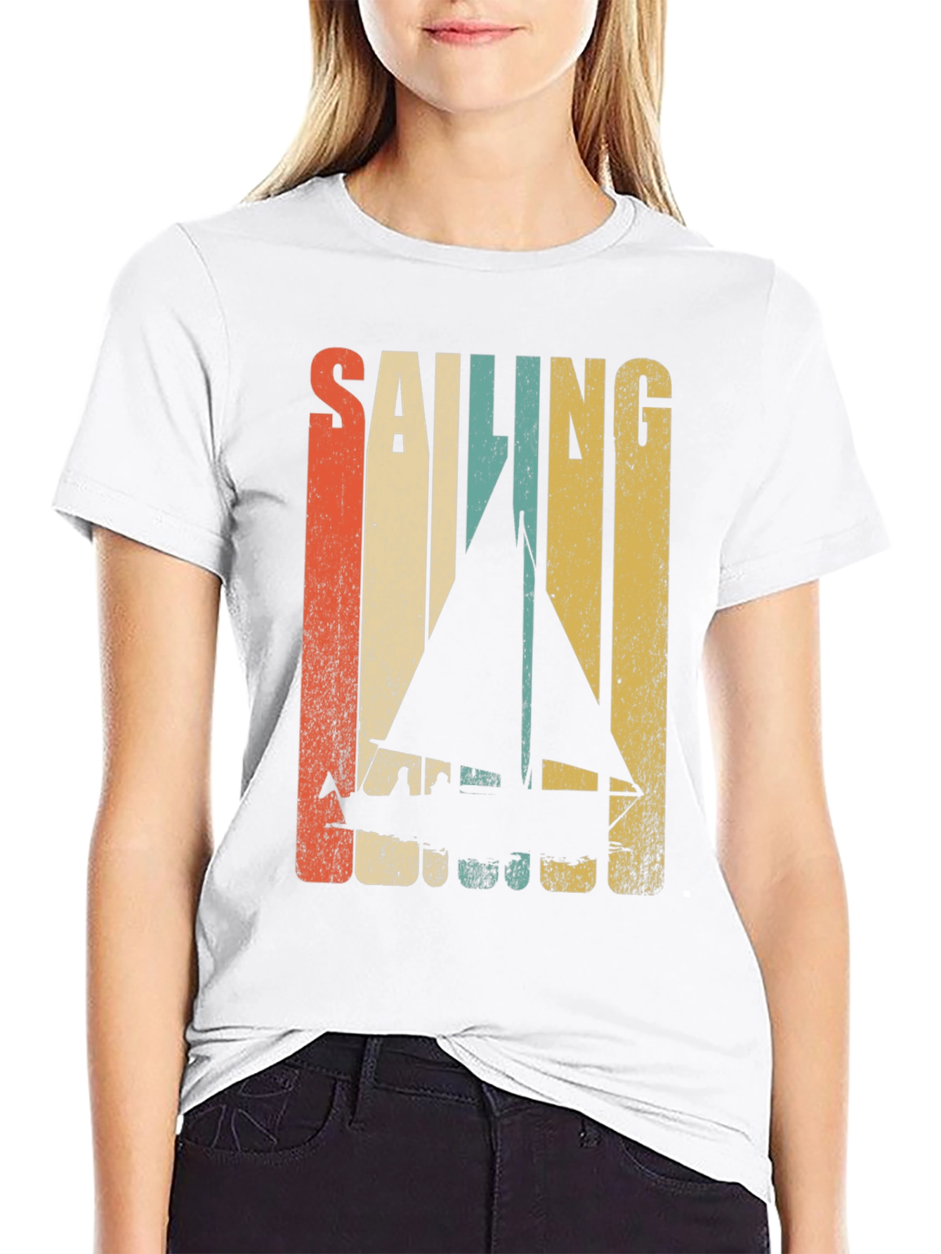 Black Sailing Retro T-Shirt view 9