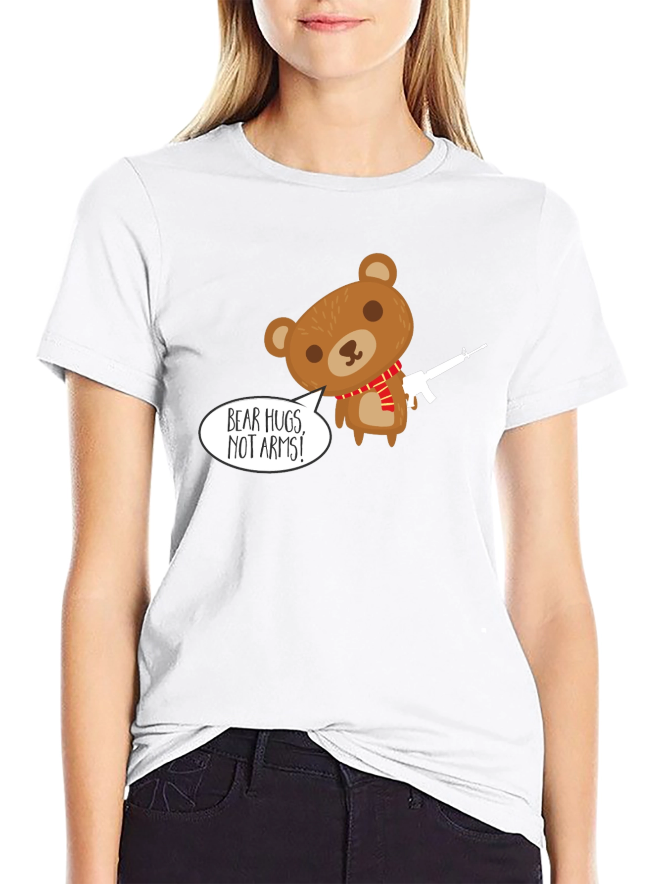 Black Bear Hugs Not Arms T-Shirt - Graphic Tee view 9