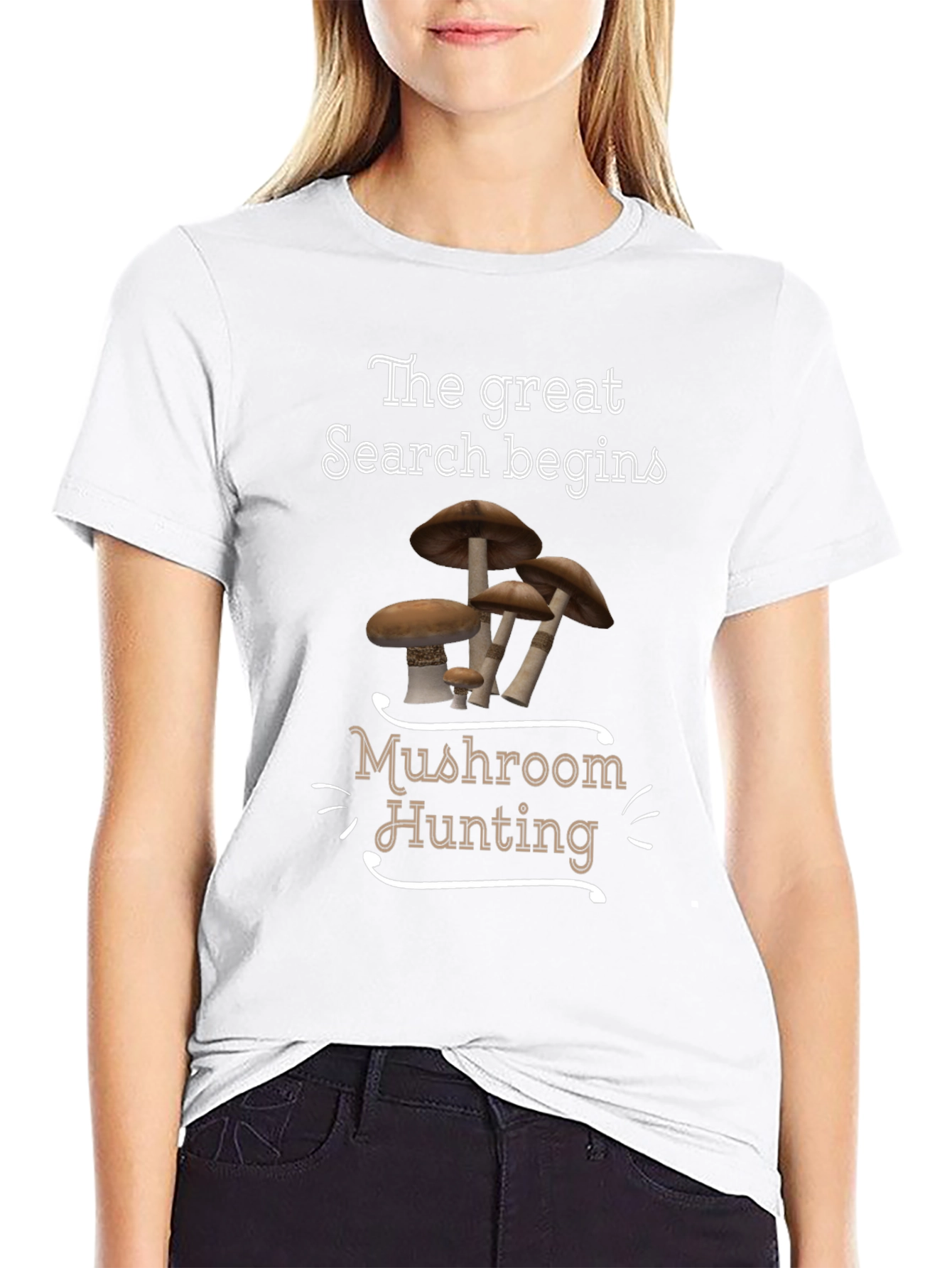Black Mushroom Hunting Graphic Tee view 9