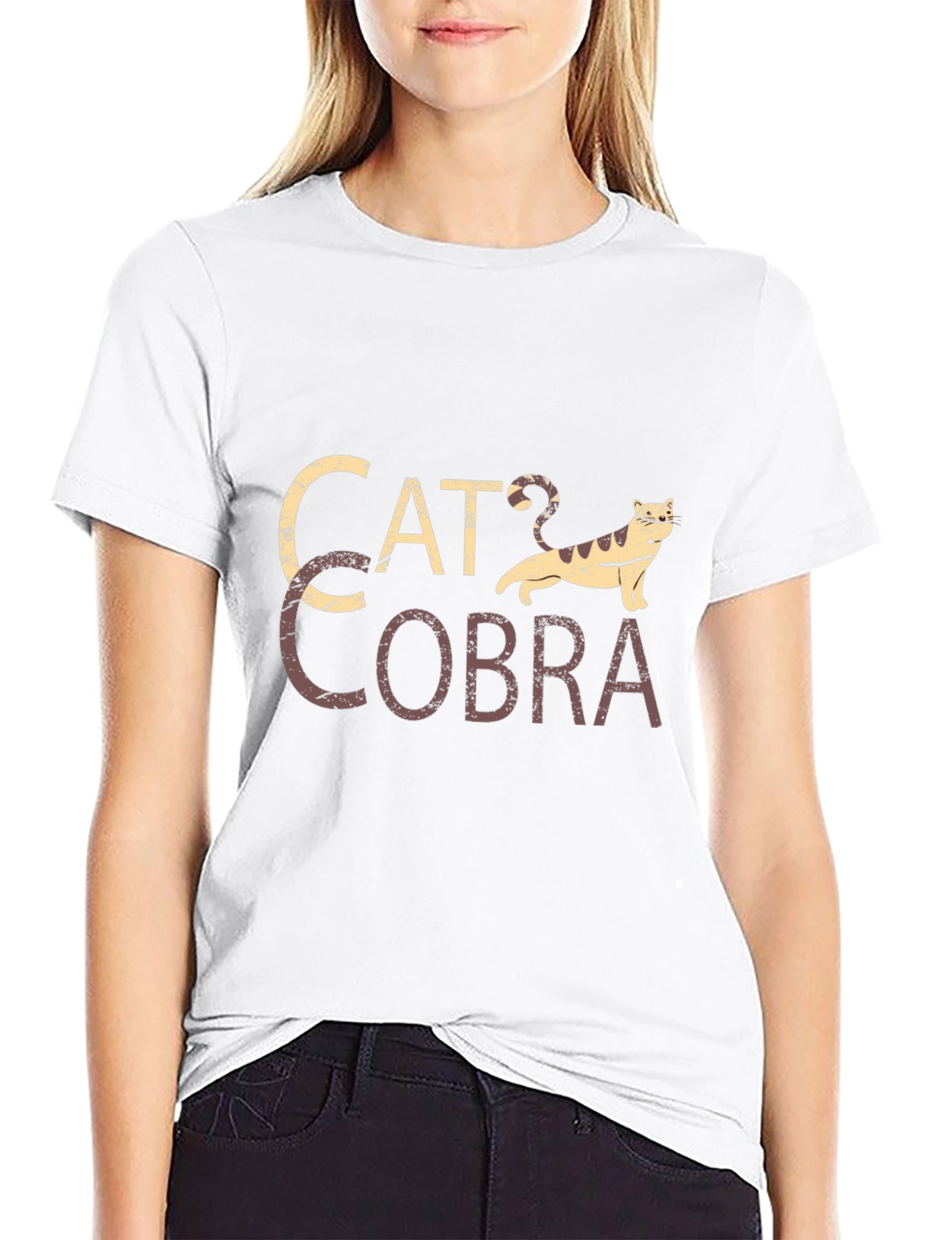 Black Cat Cobra Graphic Tee - Novelty T-Shirt view 9