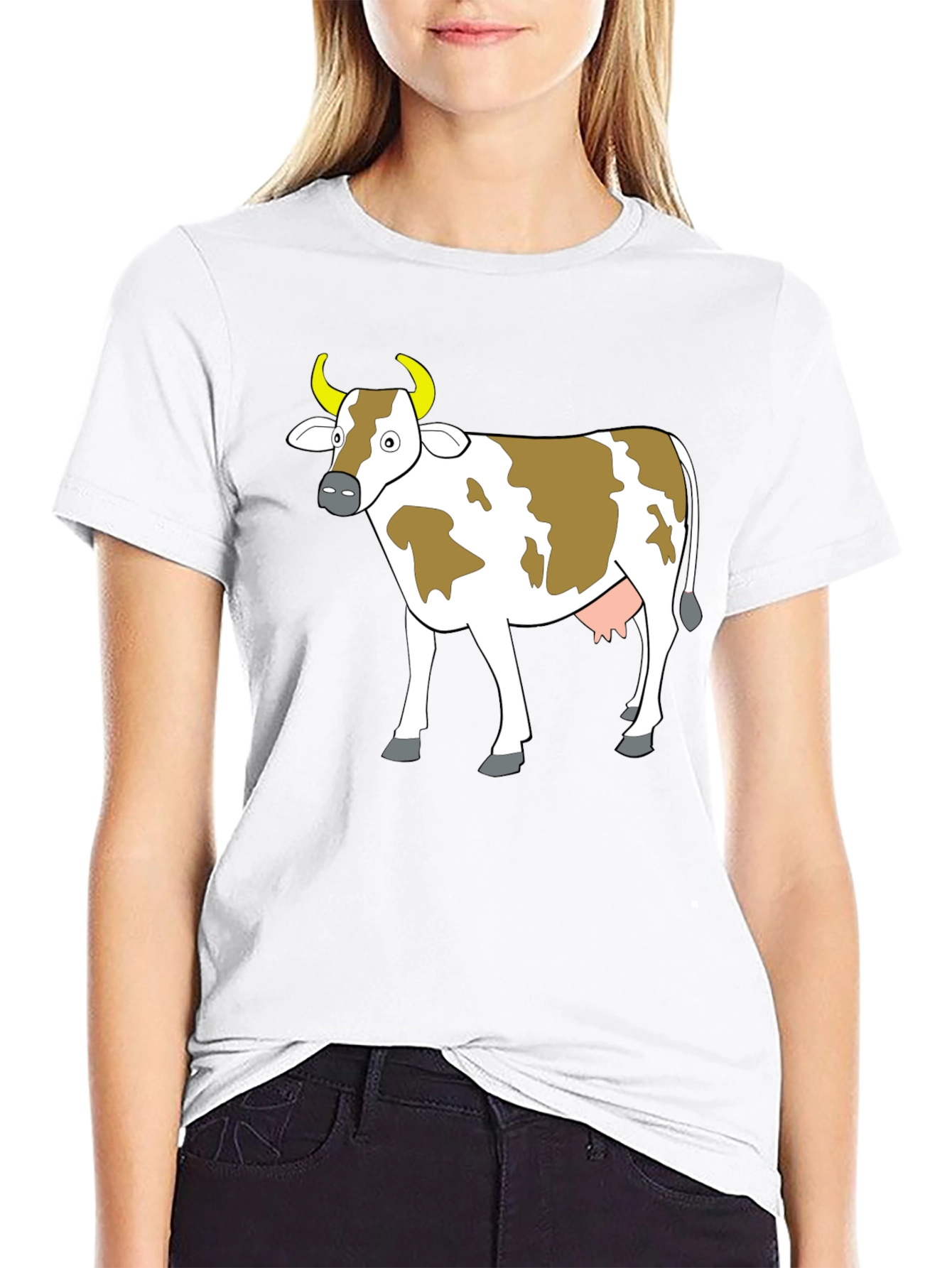 Black Cow Graphic Tee - Black Unisex T-Shirt view 9