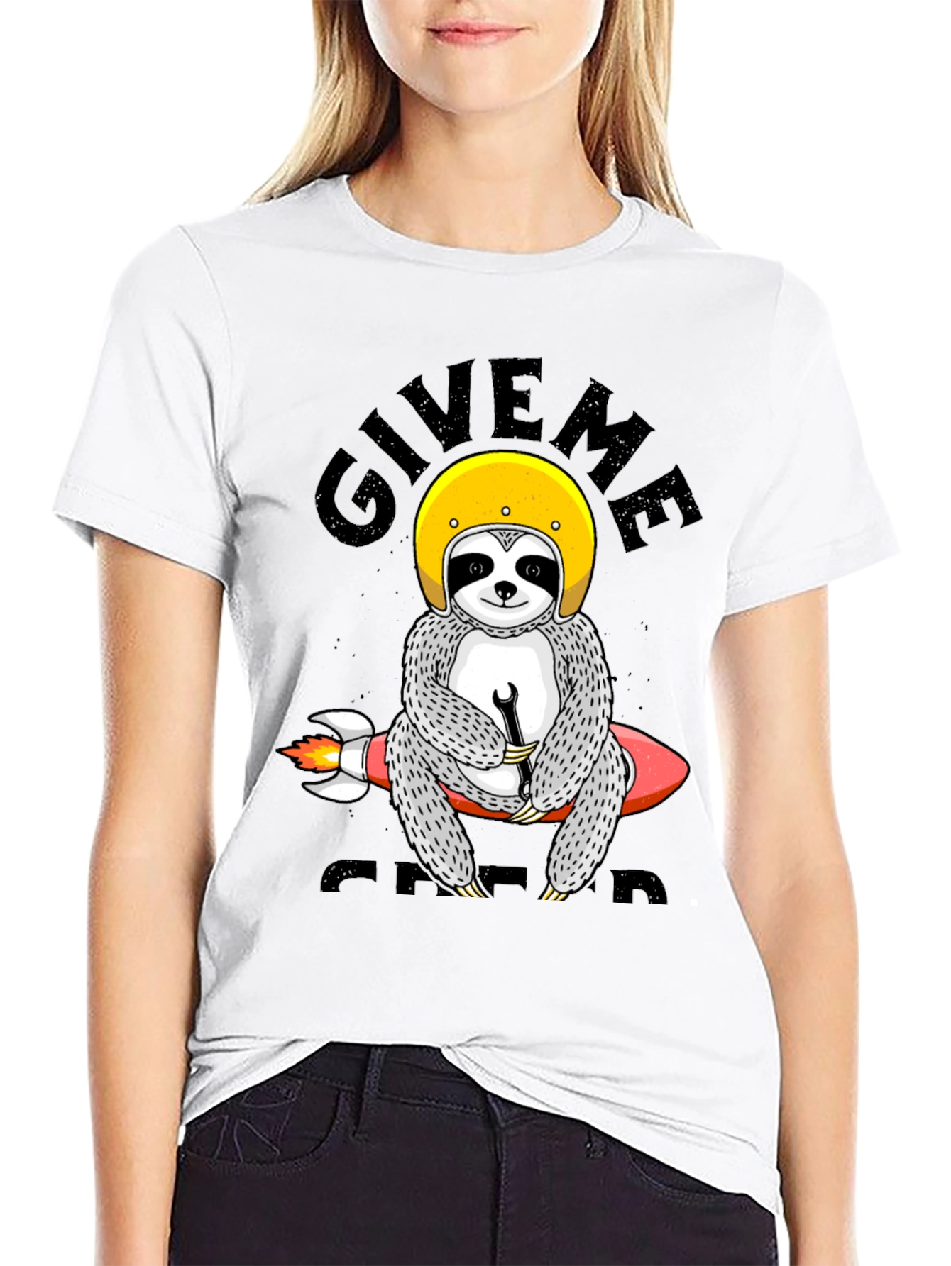 Black Sloth Rocket T-Shirt - Give Me Speed Funny Tee view 9