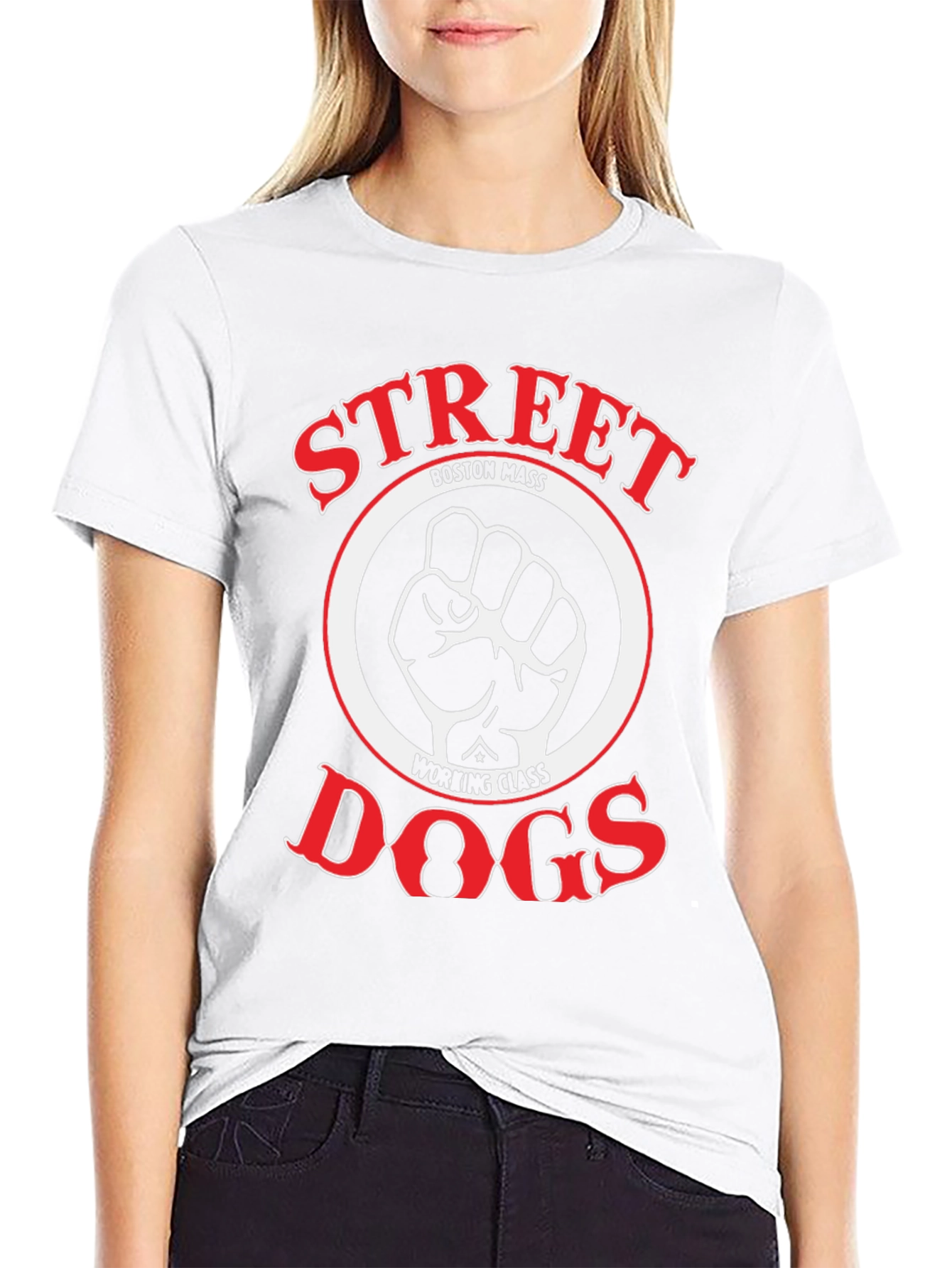Black Street Dogs Boston Mass Working Class T-Shirt view 9