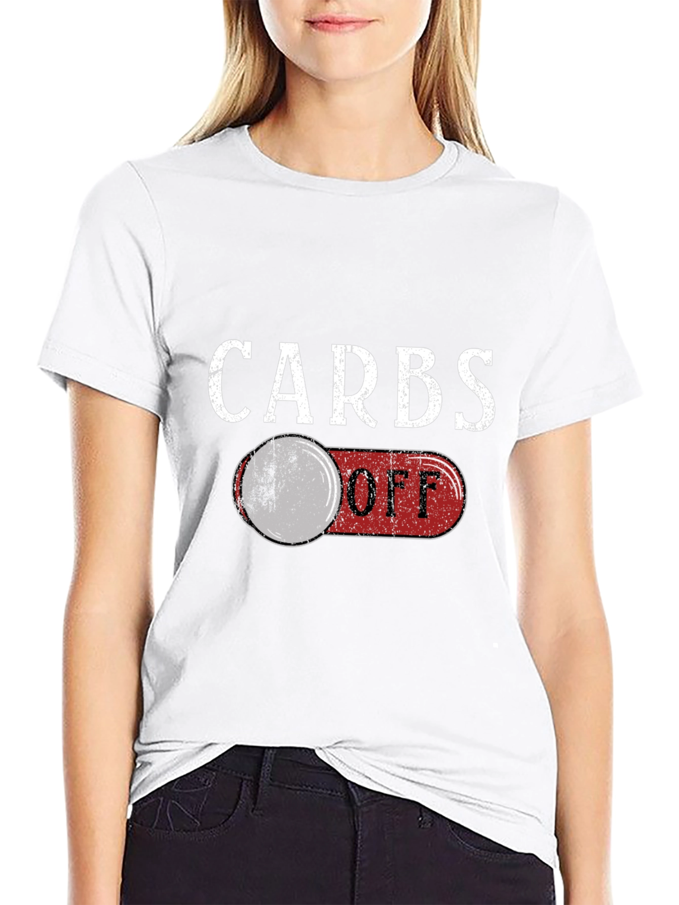 Black Carbs Off Funny Graphic T-Shirt view 9