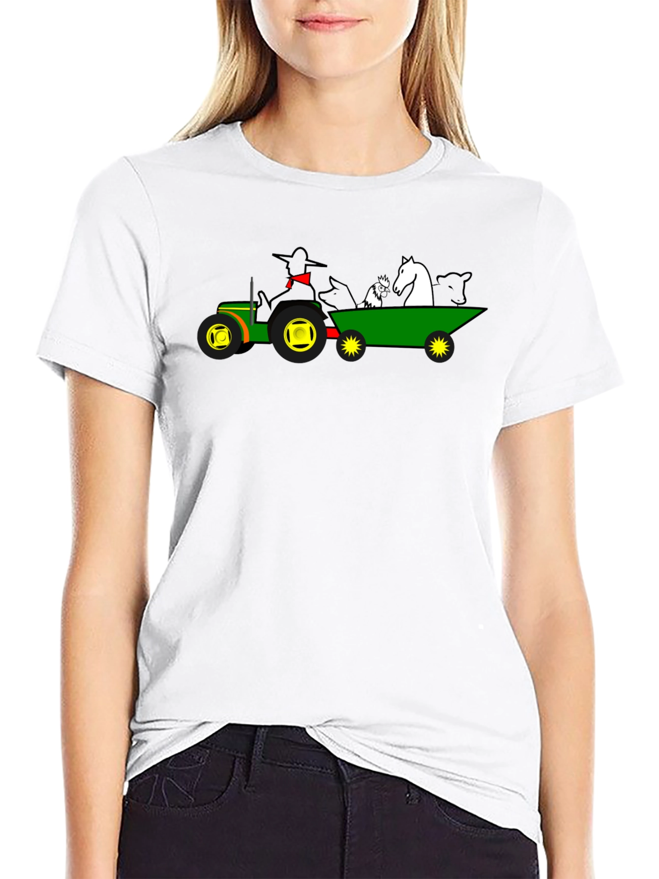 Black Farm Animal Tractor Ride T-Shirt view 9