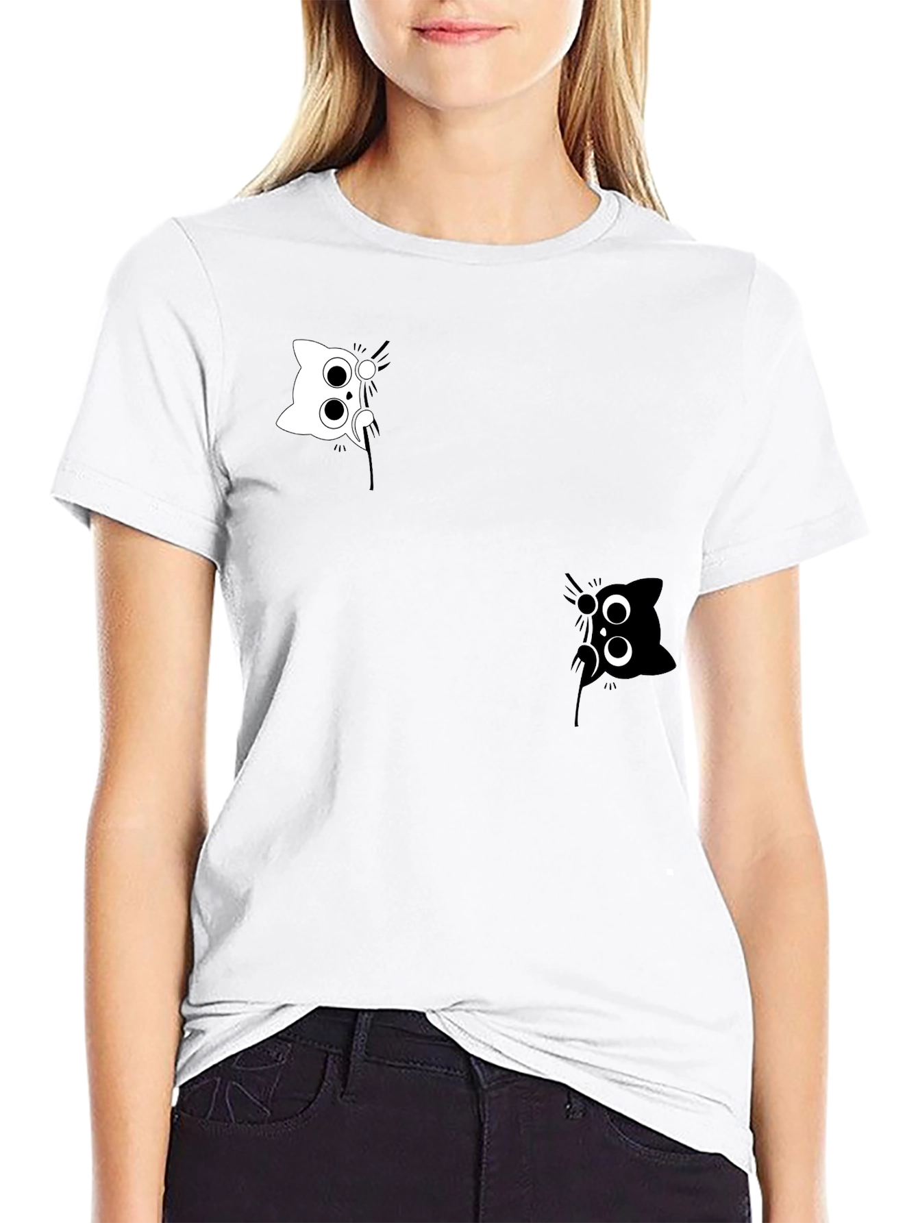 Black Black Cat Peekaboo Graphic Tee view 9