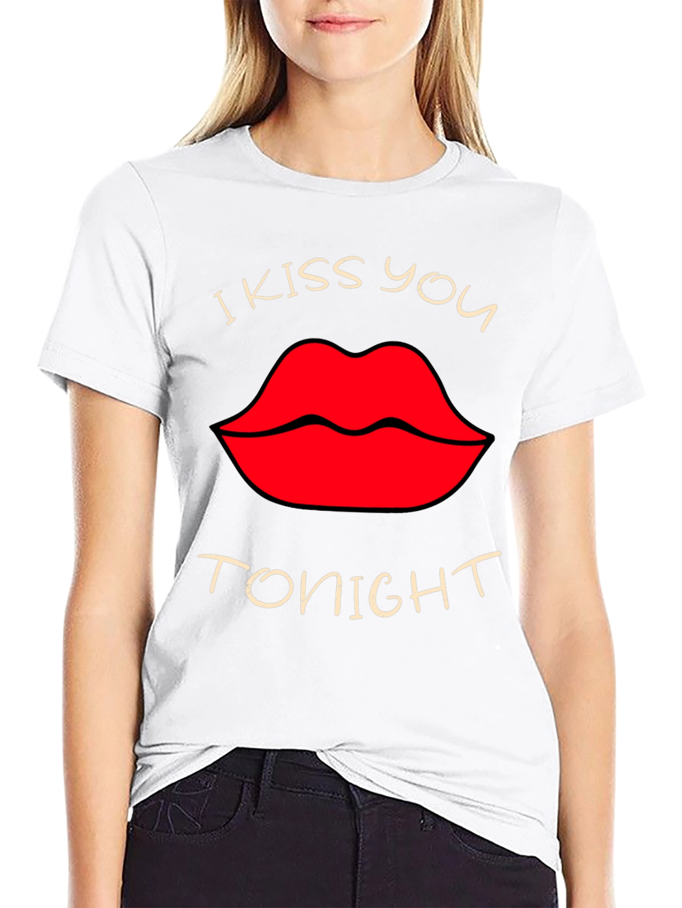 Black I Kiss You Tonight Graphic T-Shirt - Black view 9