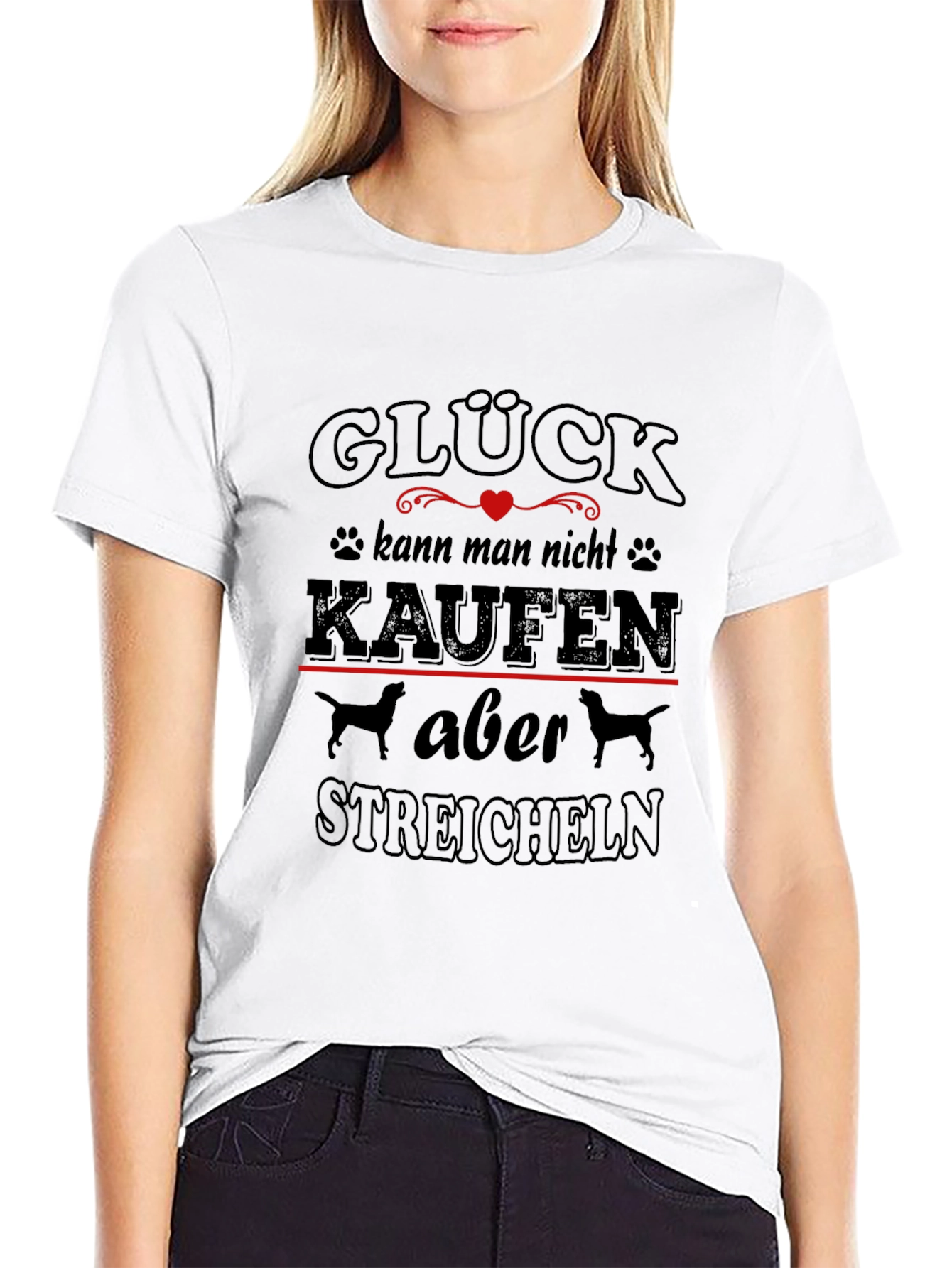 Black Glück Dog Lover T-Shirt - German Saying Tee view 9