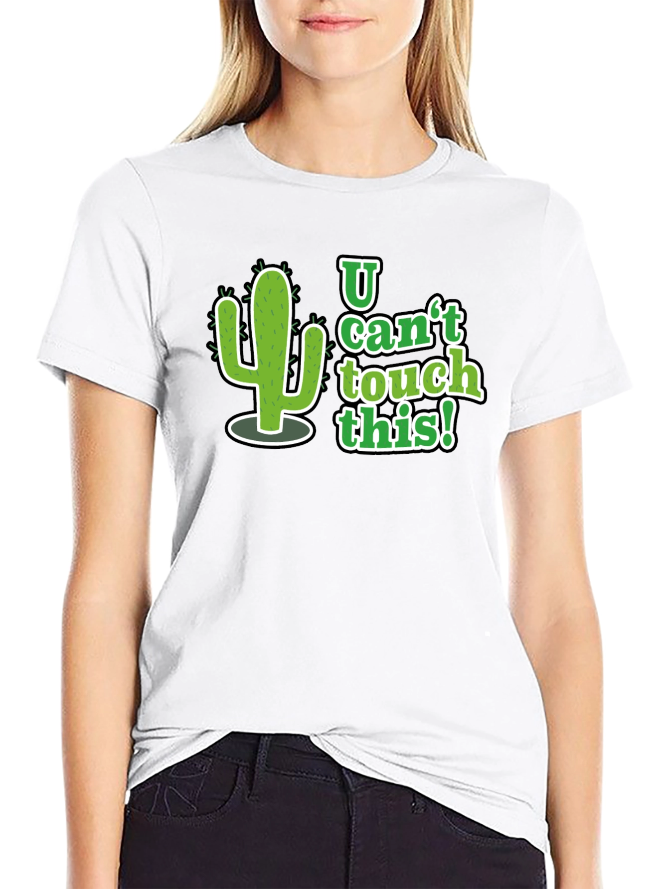Black U Can't Touch This Cactus Graphic Tee - Black view 9