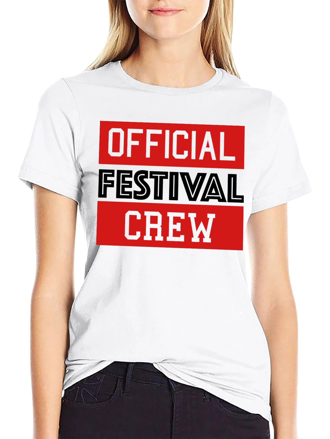 Black Official Festival Crew Black Graphic T-Shirt view 9