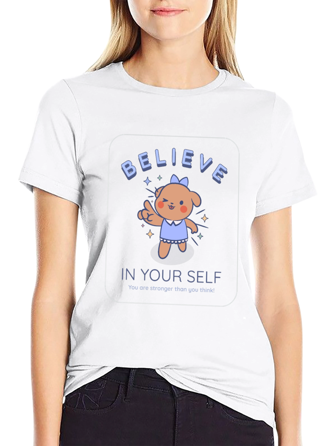 Black Believe In Yourself Graphic Tee view 9