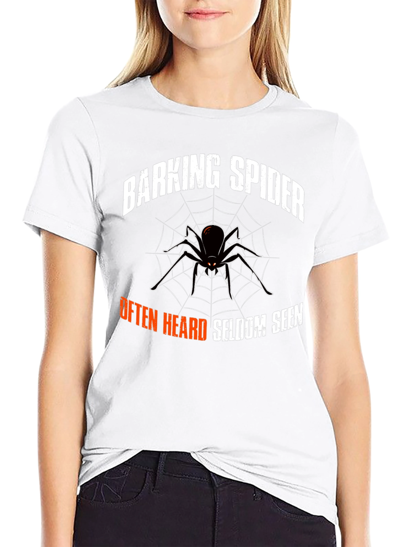 Black Barking Spider Graphic Tee - Funny Arachnid T-Shirt view 9