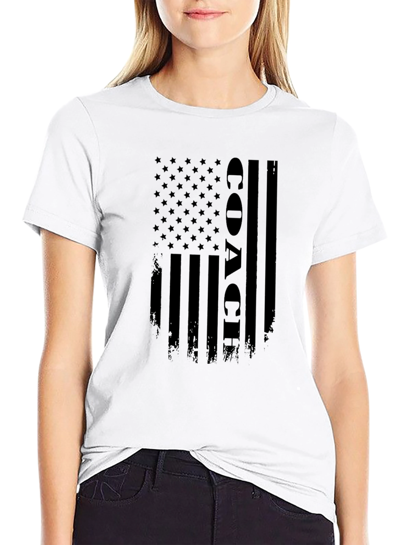 Black Coach American Flag Graphic T-Shirt view 9