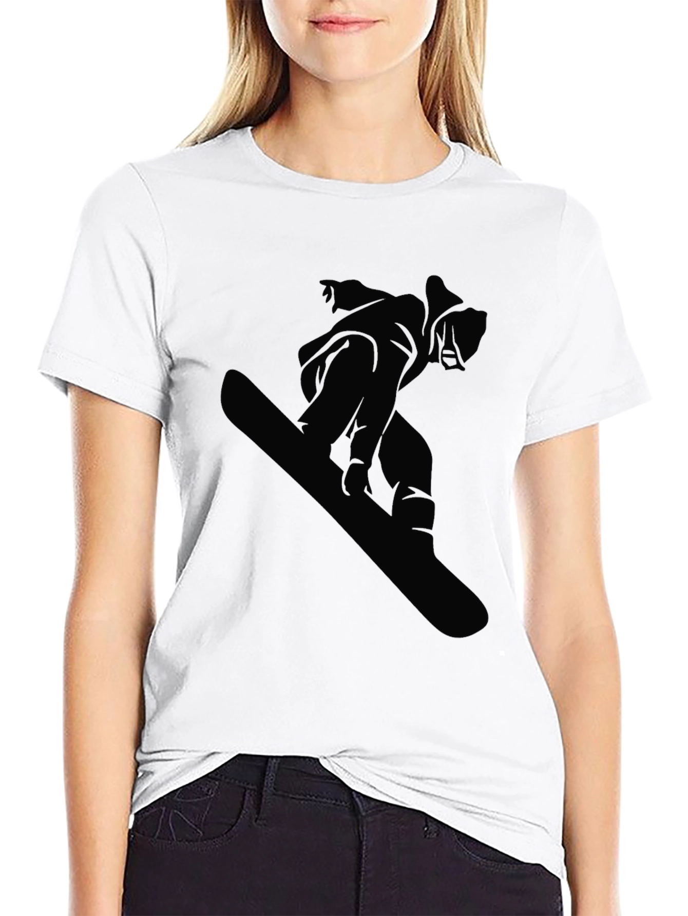 Snowboarder Graphic Tee - Black Cotton T-Shirt - 9