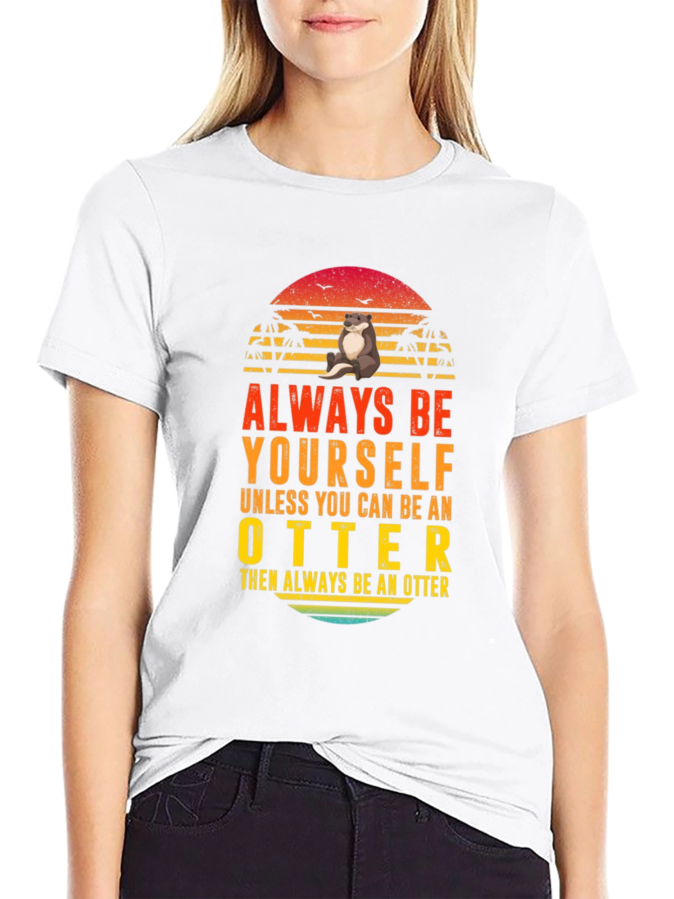 Black Always Be Yourself Otter T-Shirt view 9