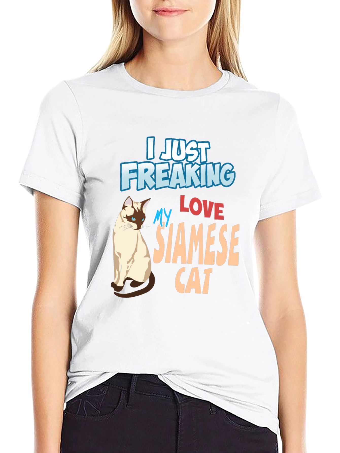 Black Siamese Cat Lover Black T-Shirt view 9