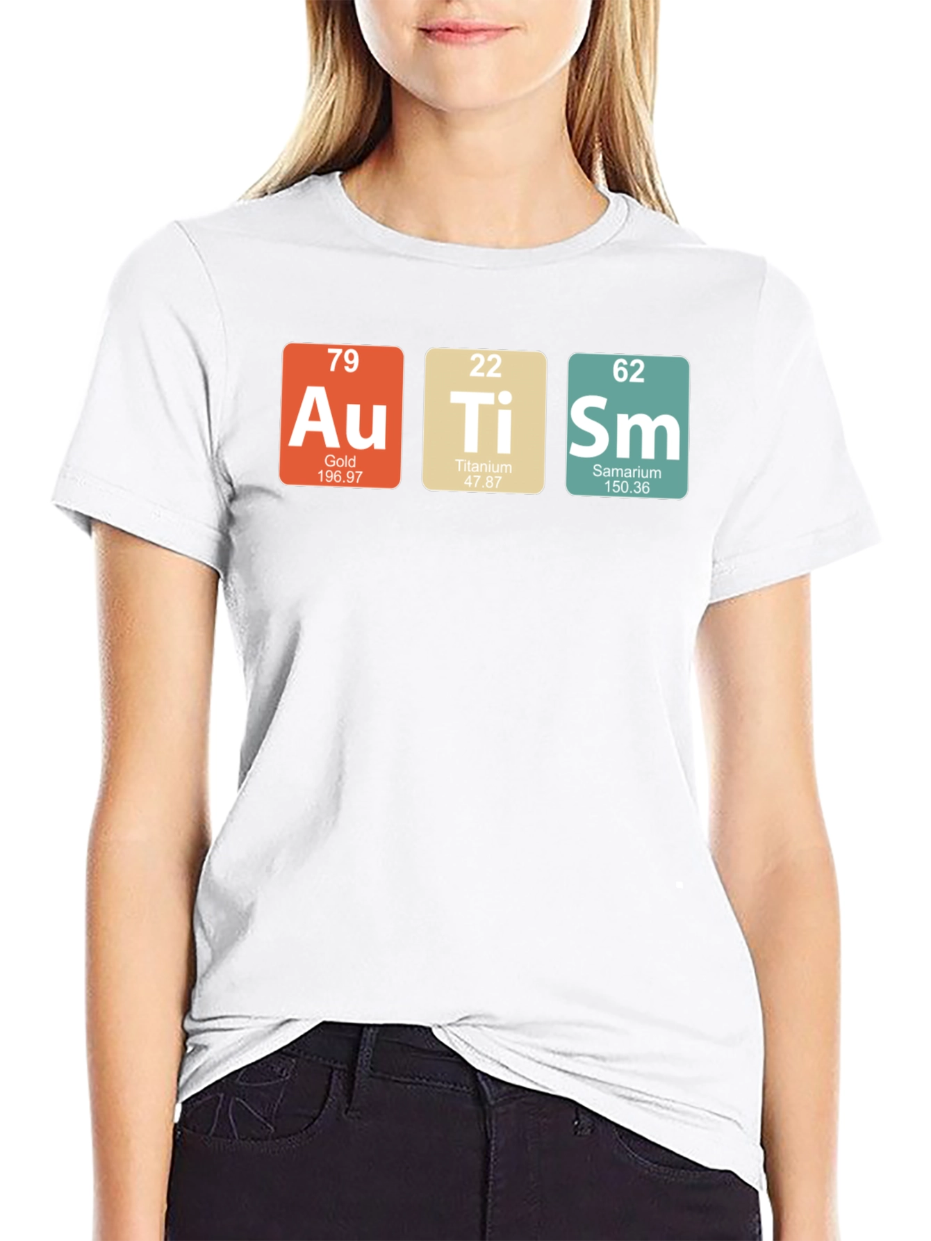 Black Periodic Table Autism Awareness T-Shirt view 9
