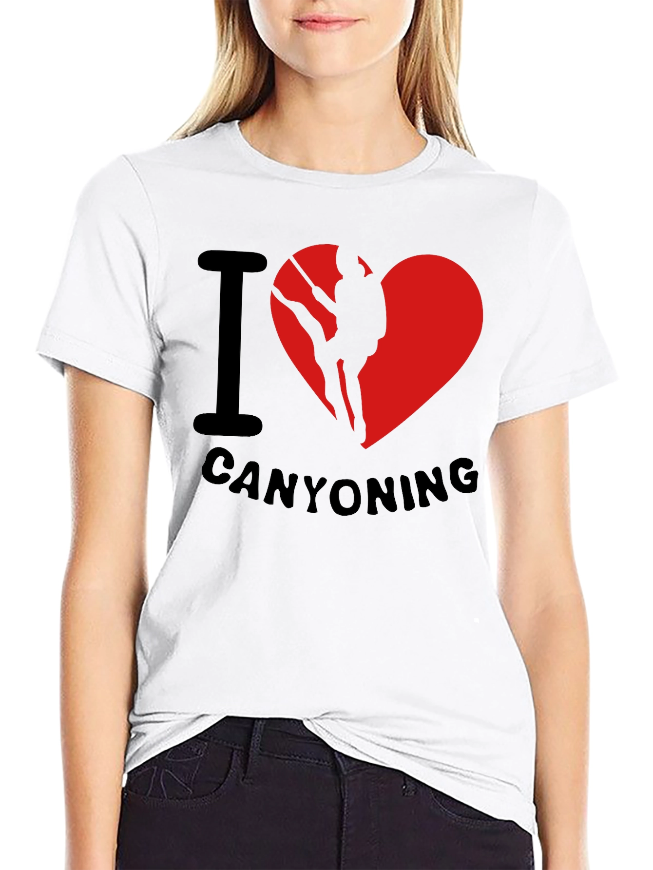 Black I Love Canyoning T-Shirt - Adventure Tee view 9