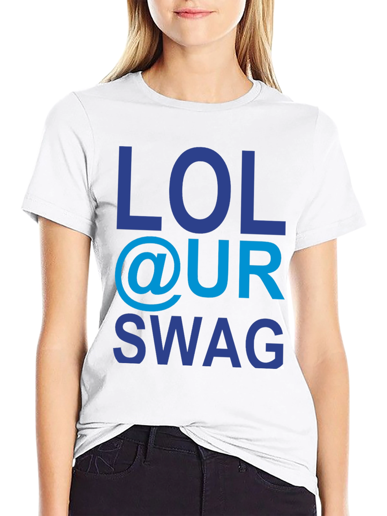 Black LOL @ UR SWAG Graphic Tee - Trendy & Fun! view 9