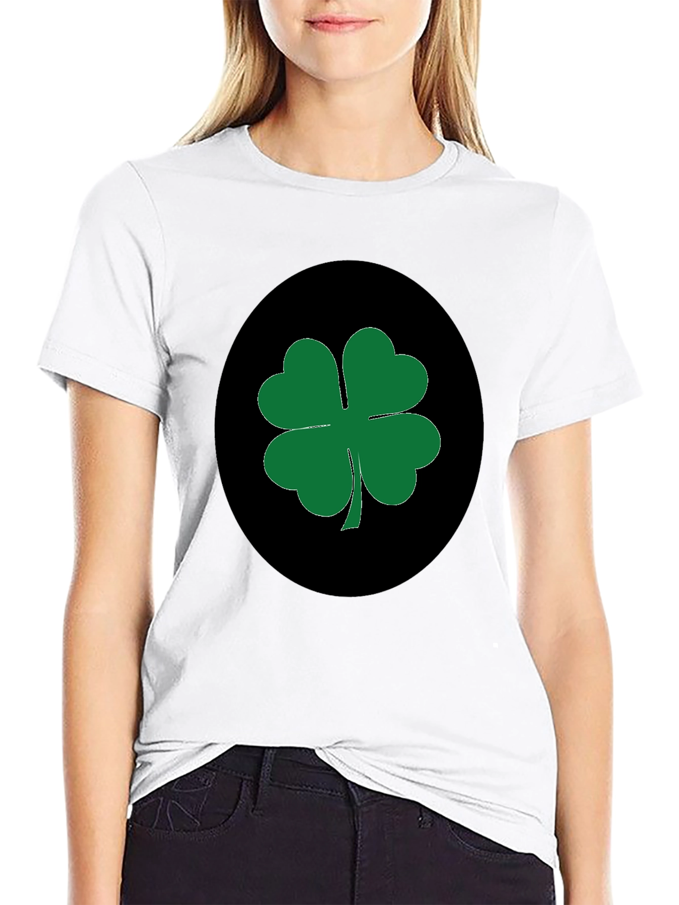 Black Lucky Clover Black T-Shirt view 9