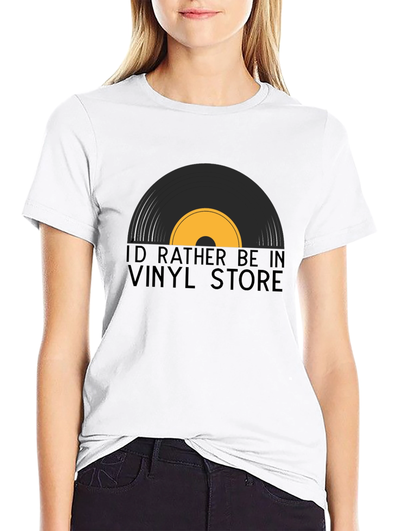 Black Vinyl Store T-Shirt: Retro Music Lover Tee view 9