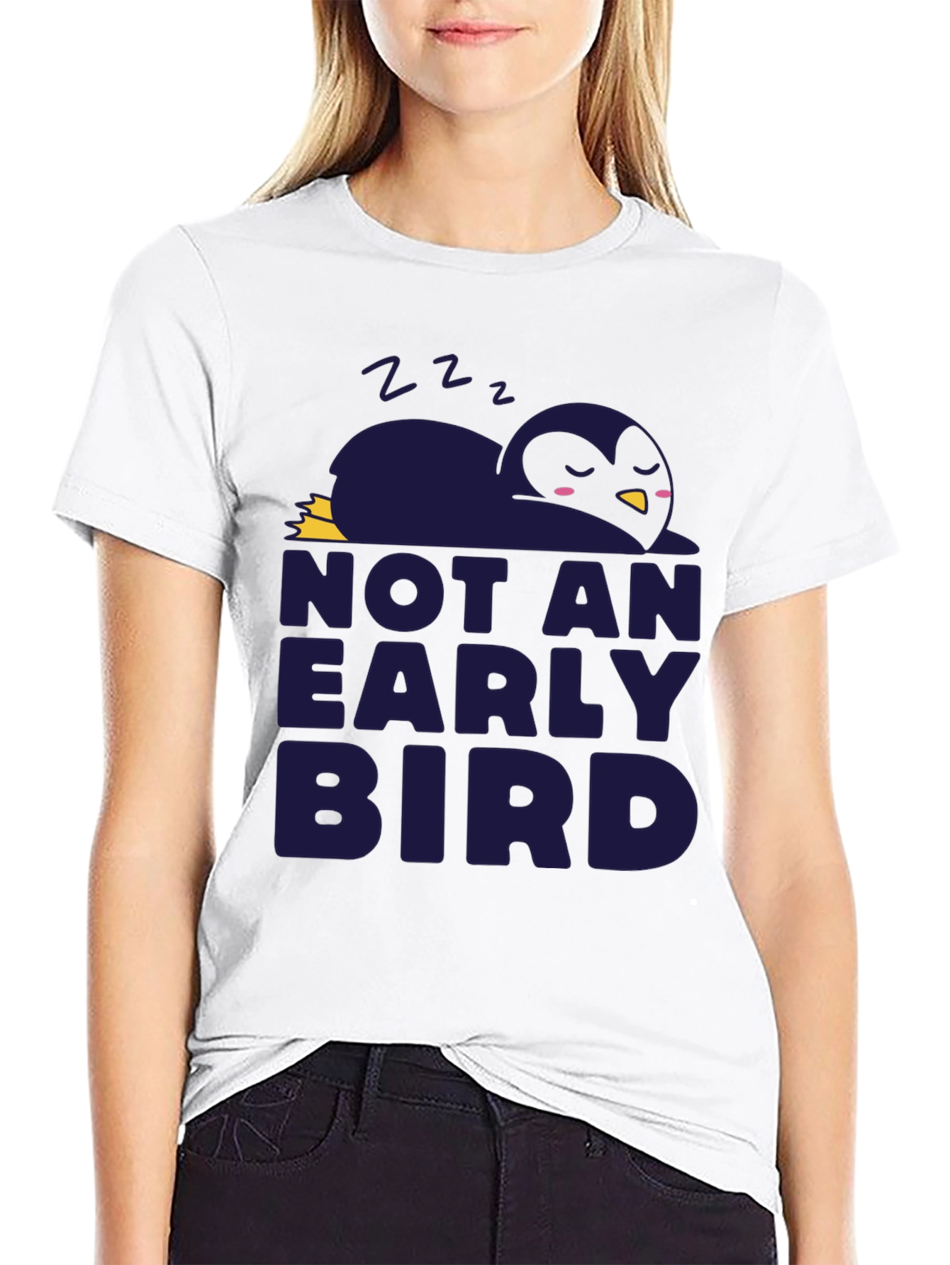 Black Not An Early Bird Graphic Tee - Soft Cotton Comfort view 9