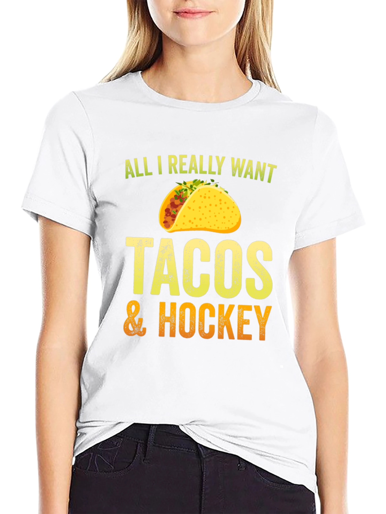 Black Tacos & Hockey Graphic Tee view 9