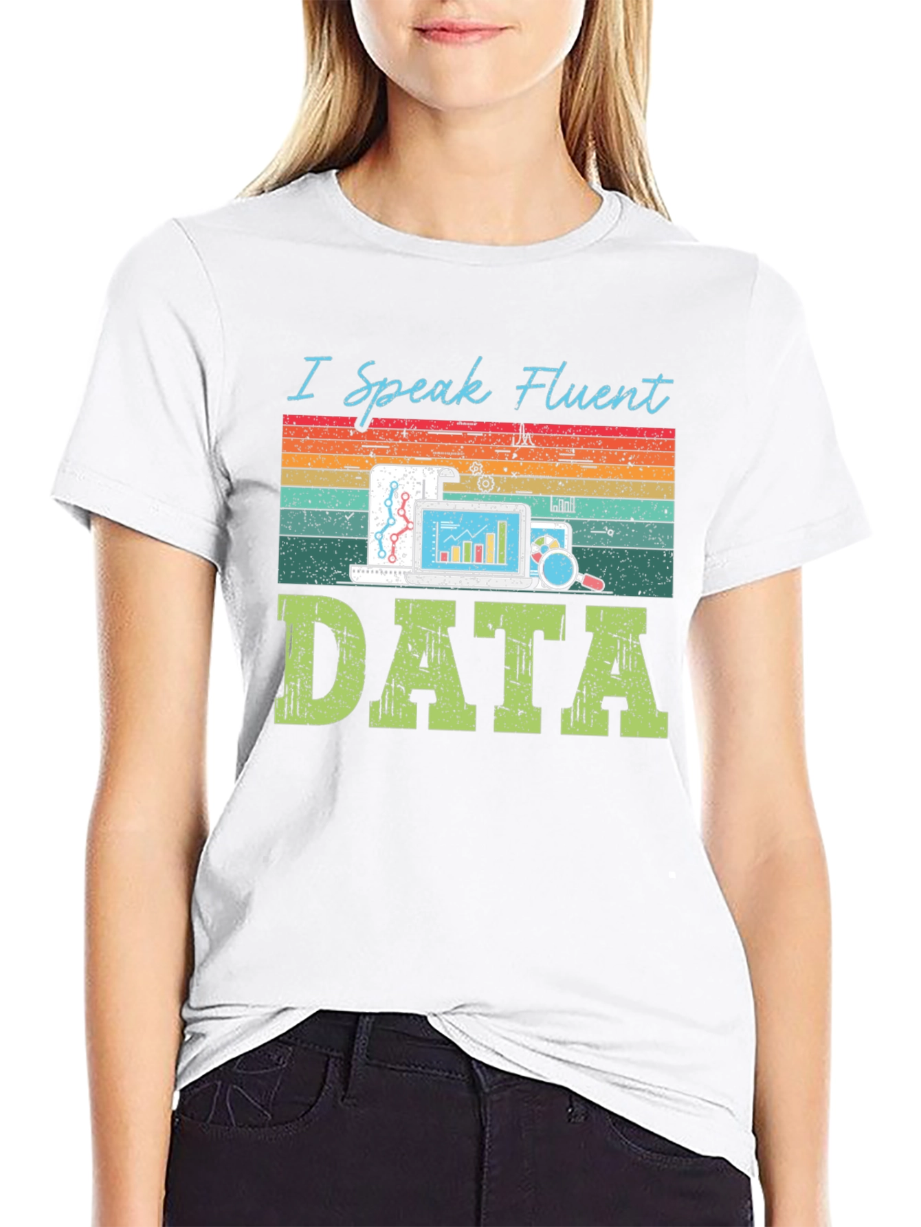 Black I Speak Fluent Data T-Shirt - Data Analyst Tee view 9
