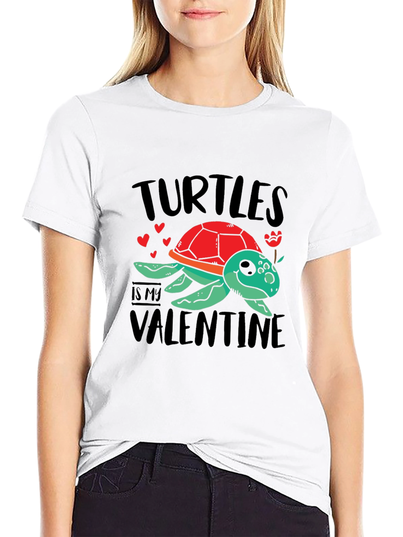 Black Turtle Valentine Graphic Tee Shirt view 9
