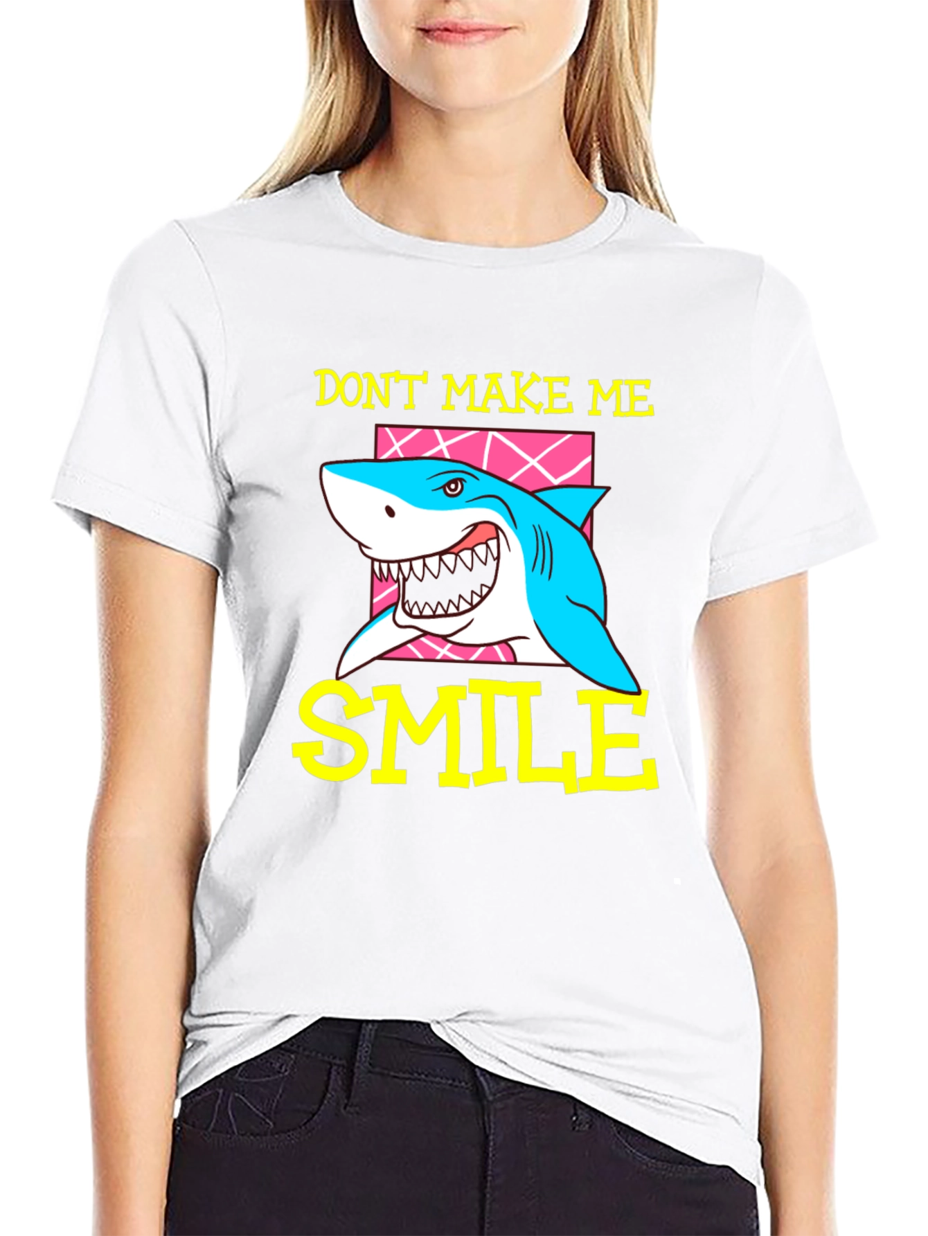 Black Don't Make Me Smile Shark Graphic T-Shirt view 9
