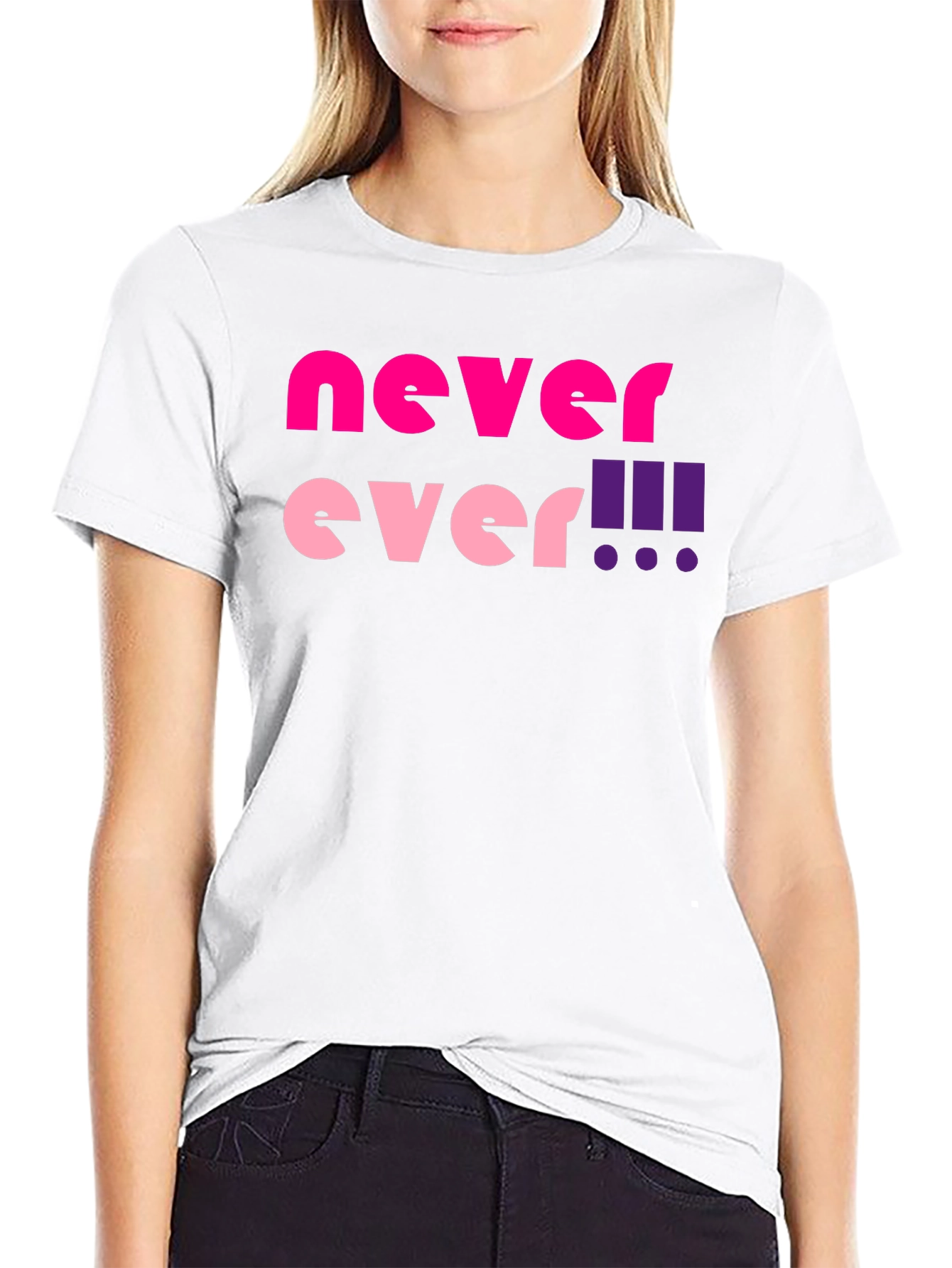Black Never Ever! Graphic T-Shirt view 9