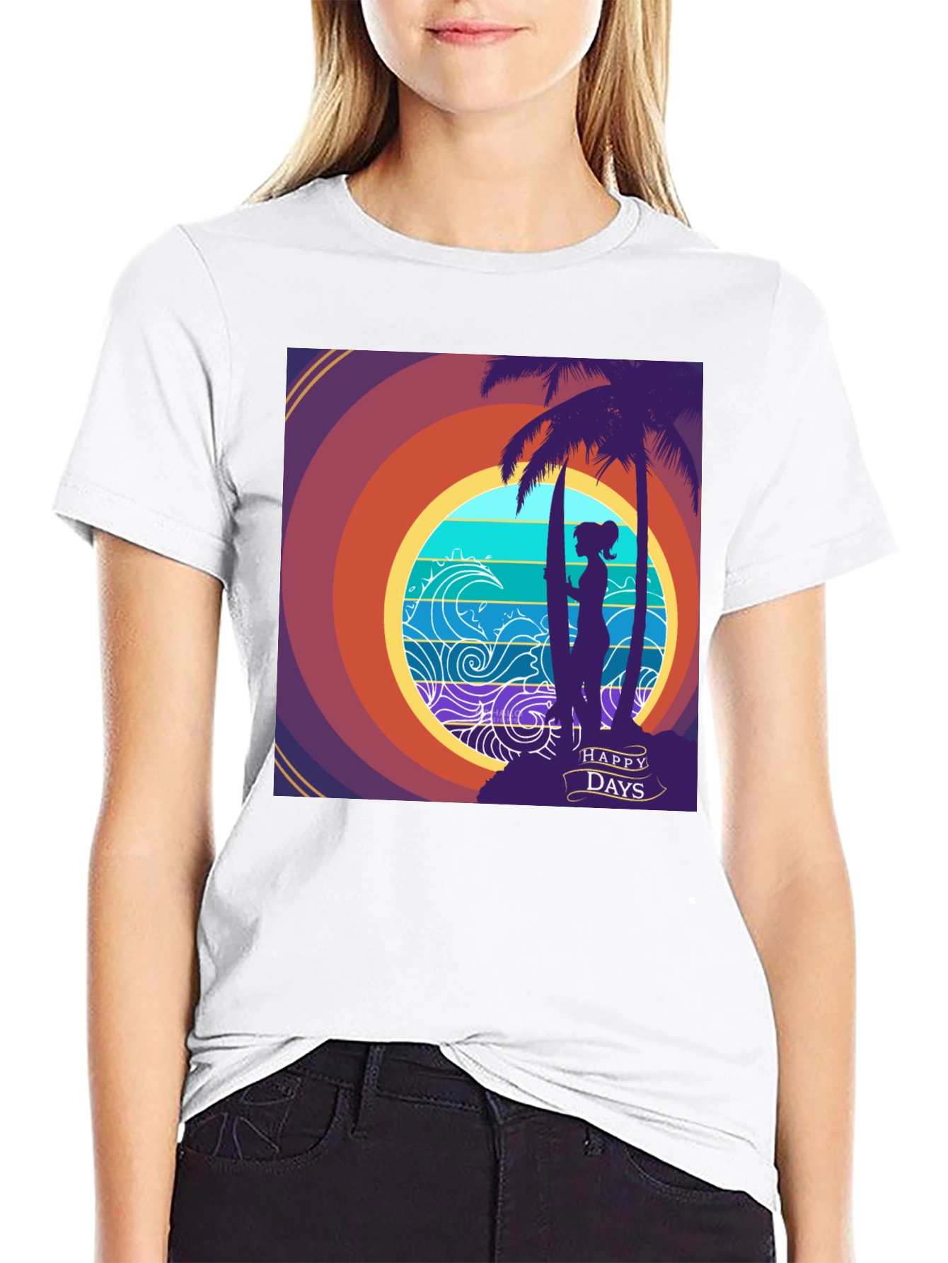 Black Happy Days Surf Tee view 9