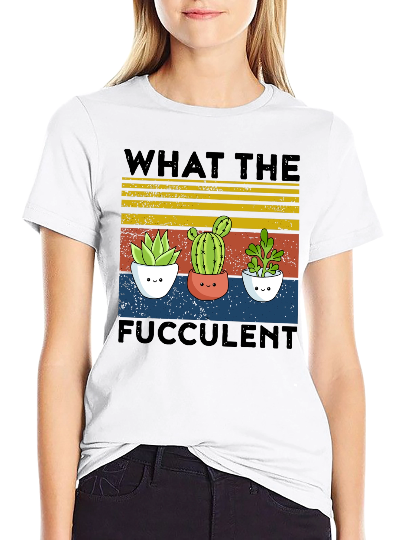Black Fucculent Tee - Cute Cactus Plant Shirt view 9